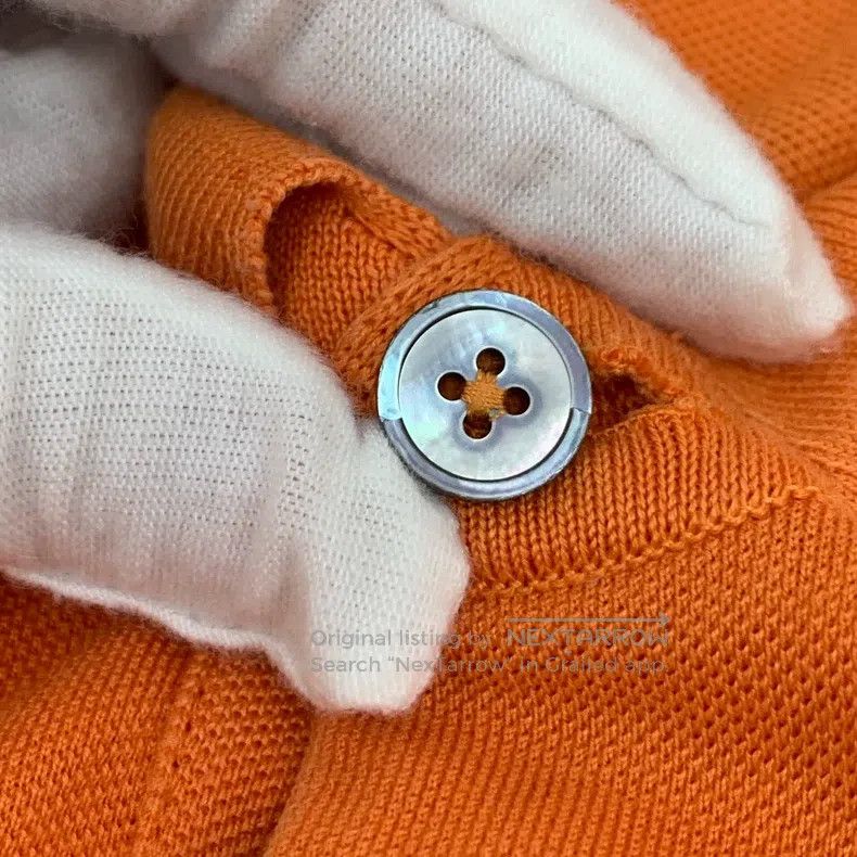 Hermes Hermes Orange pocket H-letter embroidered cotton polo shir Size US L / EU 52-54 / 3 - 7 Thumbnail