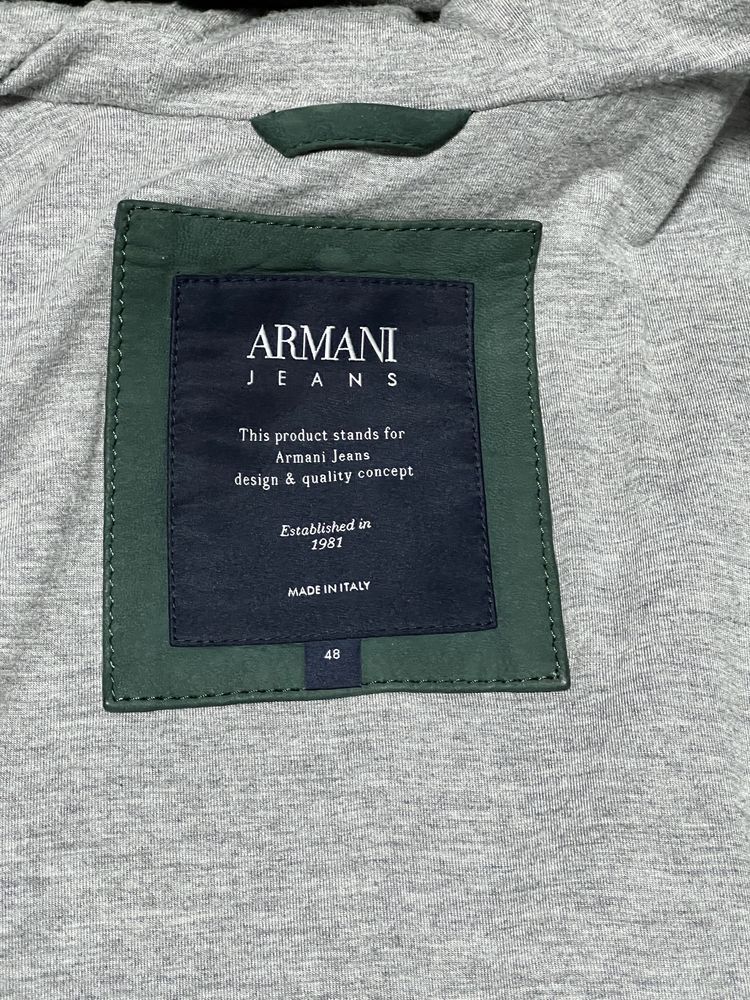 Emporio Armani Armani Leather smaragd jacket Size US M / EU 48-50 / 2 - 6 Thumbnail