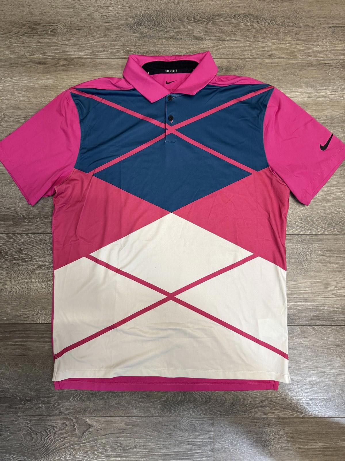 Nike Nike Golf Polo Shirt Mens Medium Pink Black Tour Performance Size US M / EU 48-50 / 2 - 1 Thumbnail