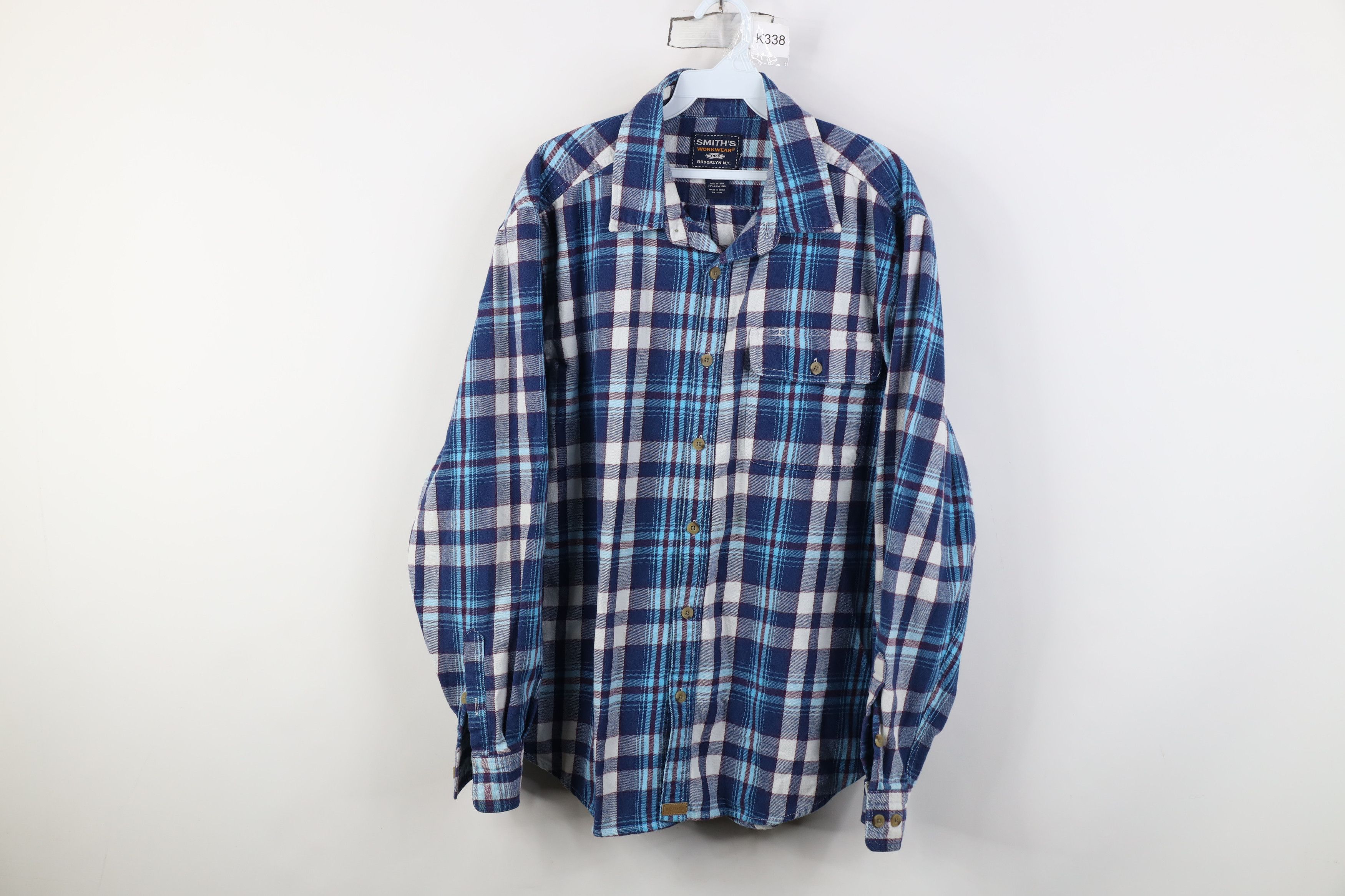 Vintage Vintage Y2K Streetwear Heavyweight Button Shirt Blue Plaid Size US XL / EU 56 / 4 - 1 Thumbnail