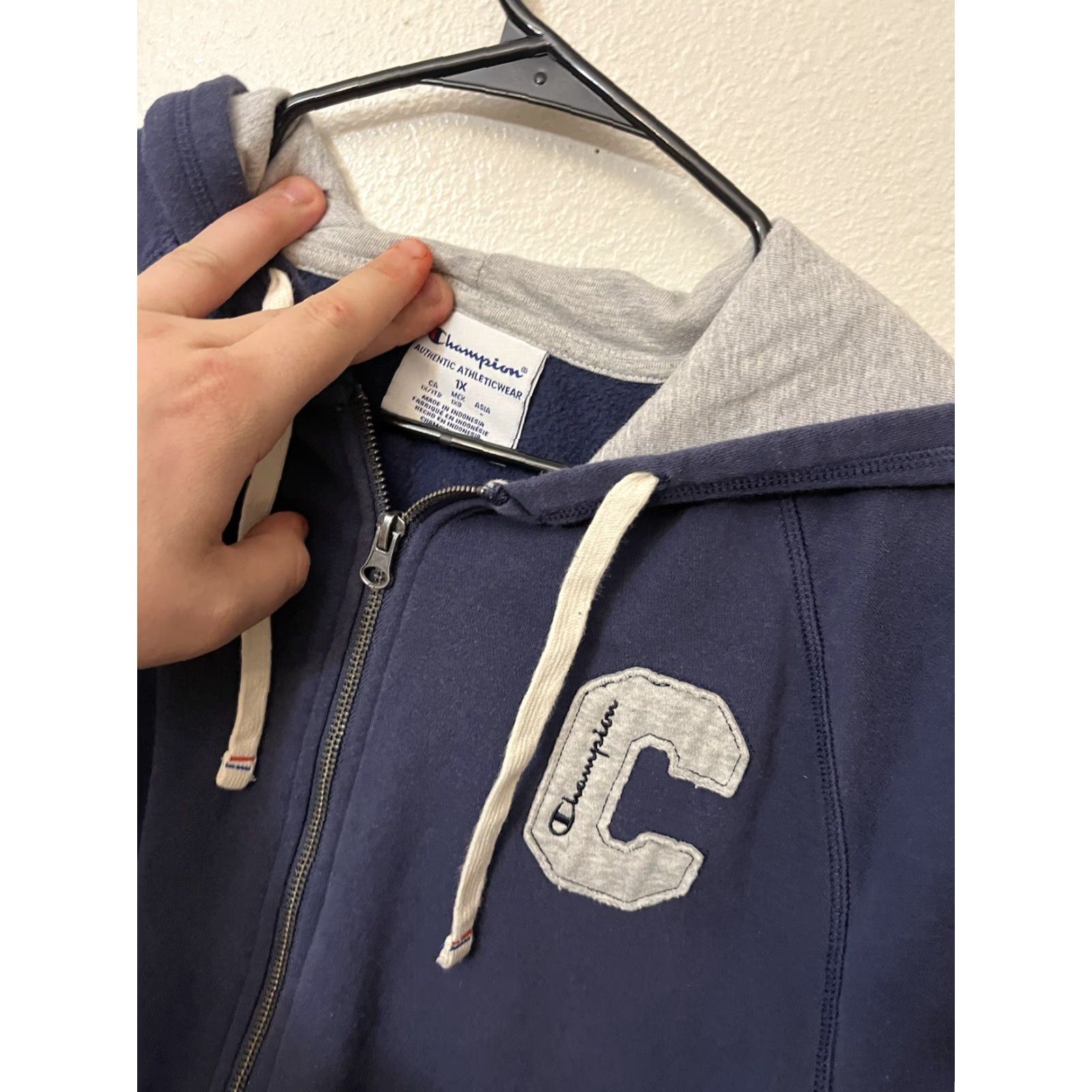 Champion VINTAGE Champion Womens Plus Size Hoodie Zip Closure 1X Activewear Imperial Indigo Size XL / US 12-14 / IT 48-50 - 3 Thumbnail