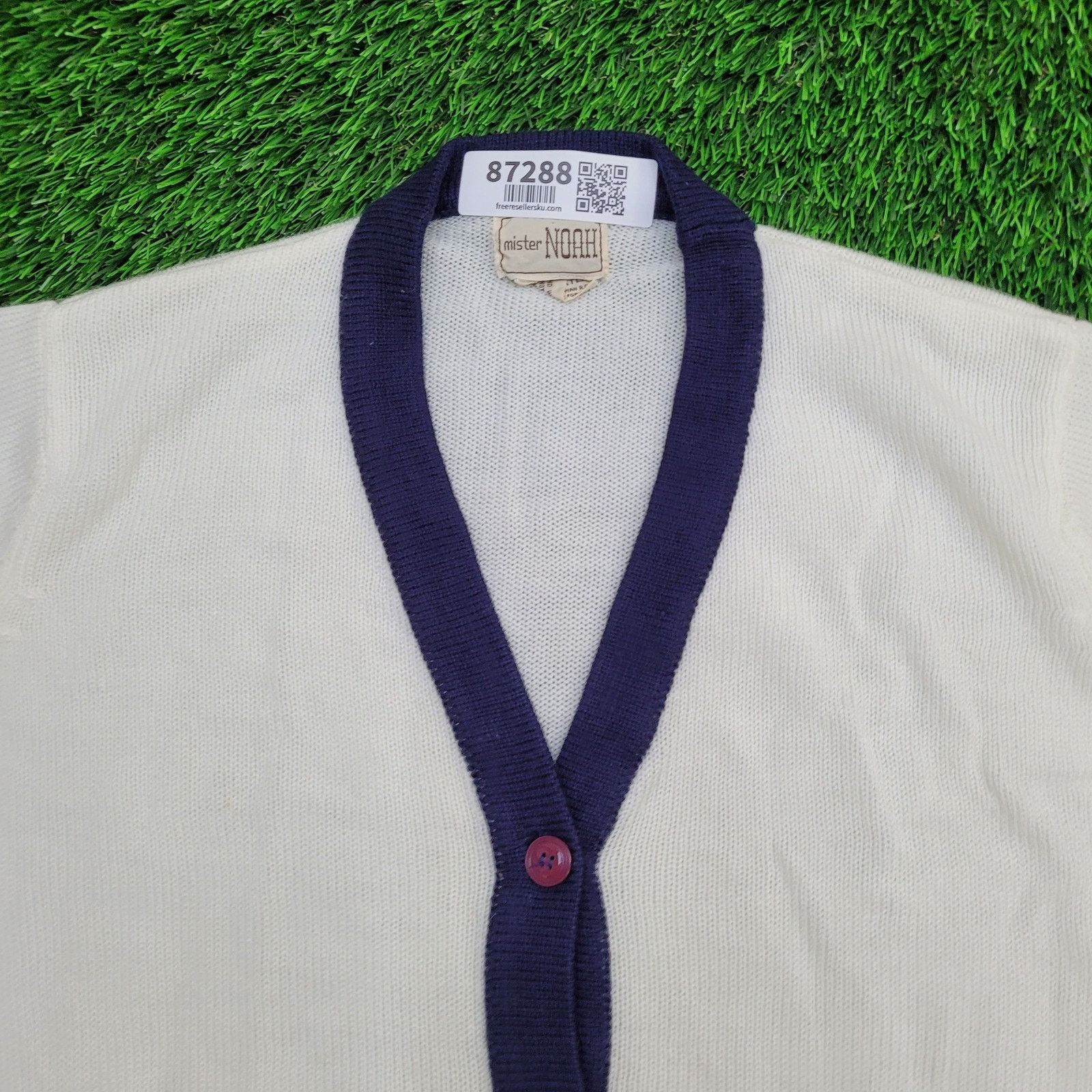 Vintage VTG Preppy Varsity Cardigan Sweater Cream Academia 70s XS Size XS / US 0-2 / IT 36-38 - 8 Thumbnail