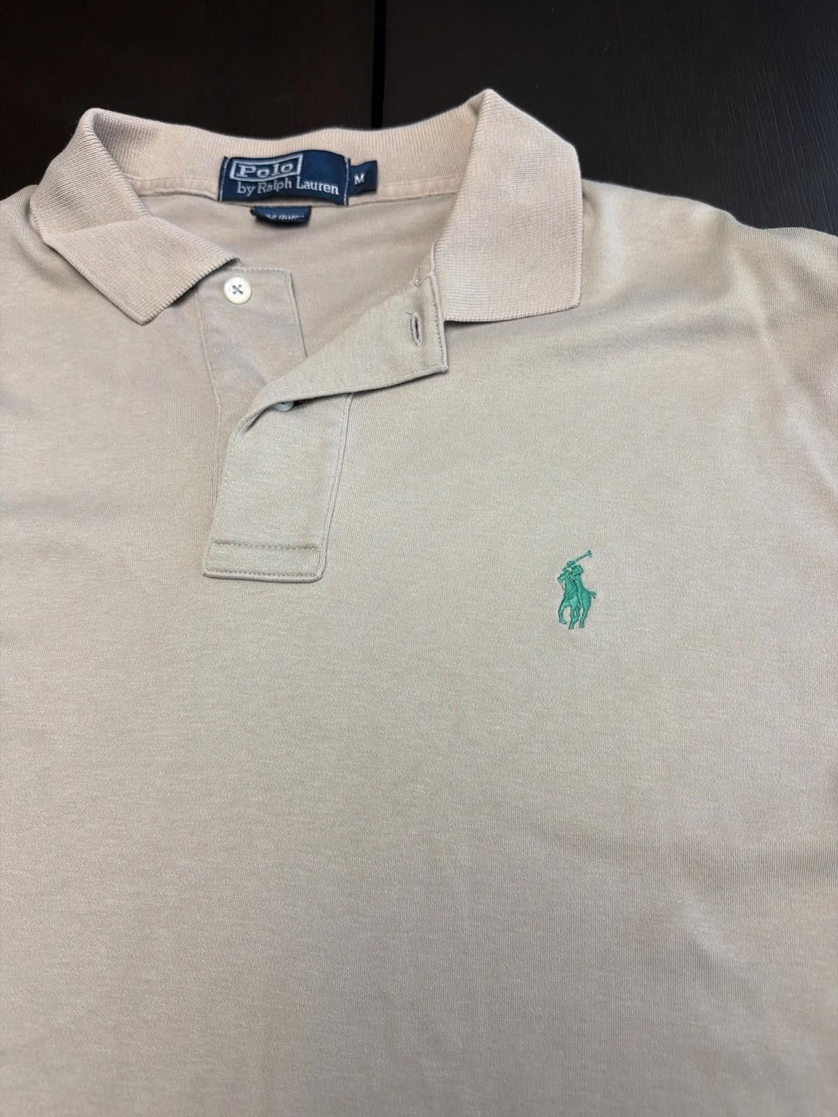 Polo Ralph Lauren Polo Ralph Lauren Polo Shirt Mens M Green Beige Pony Size US XXL / EU 58 / 5 - 5 Thumbnail
