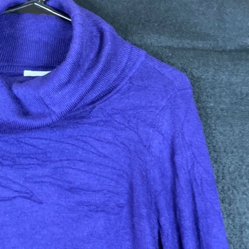 Vintage Zenergy Chicos Womens Sweater Purple Turtleneck Zipper Expand Side Stretch 1 (M) Size M / US 6-8 / IT 42-44 - 5 Thumbnail