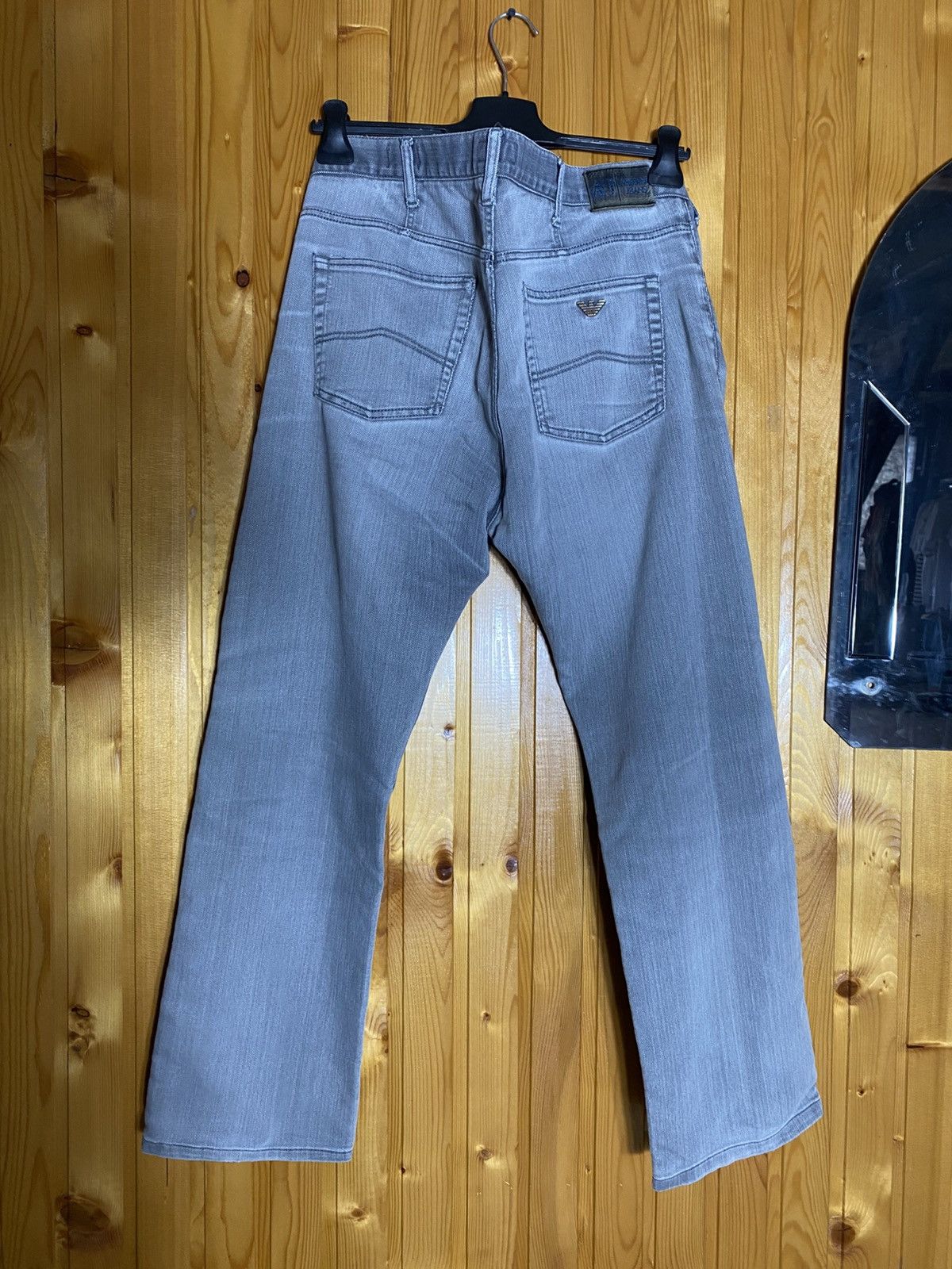 Emporio Armani Armani jeans distressed metal logo on back Y2K vintage 90s Size US 38 / EU 54 - 9 Thumbnail