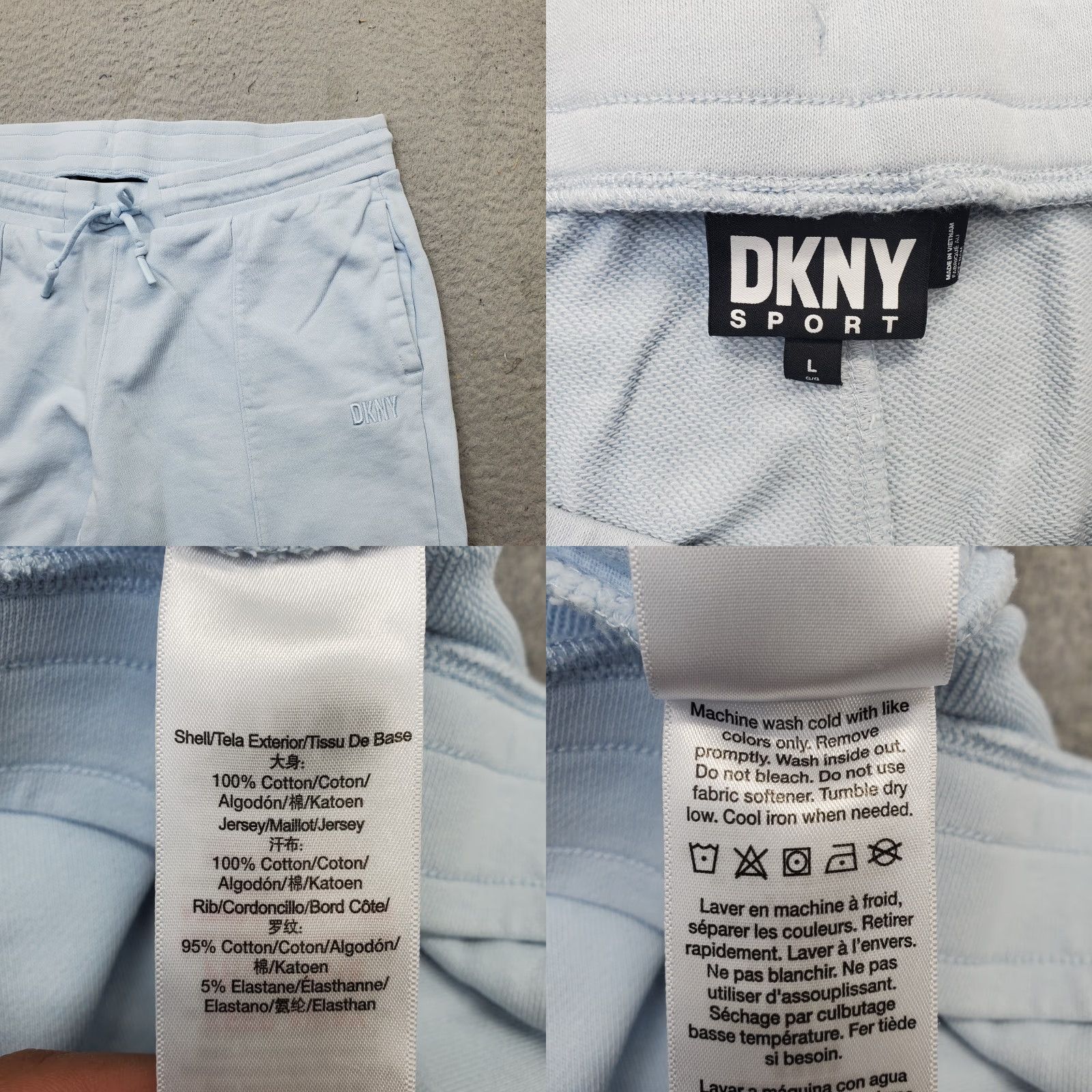 DKNY DKNY Sport Jogger Pants Womens Size L Blue Loose Fit Tapered Leg Drawstring Waist XS? Size 36" / US 14 / IT 50 - 8 Thumbnail
