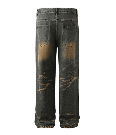 Japanese Brand Street American loose casual ripped straight baggy jeans Size US 32 / EU 48 - 2 Thumbnail