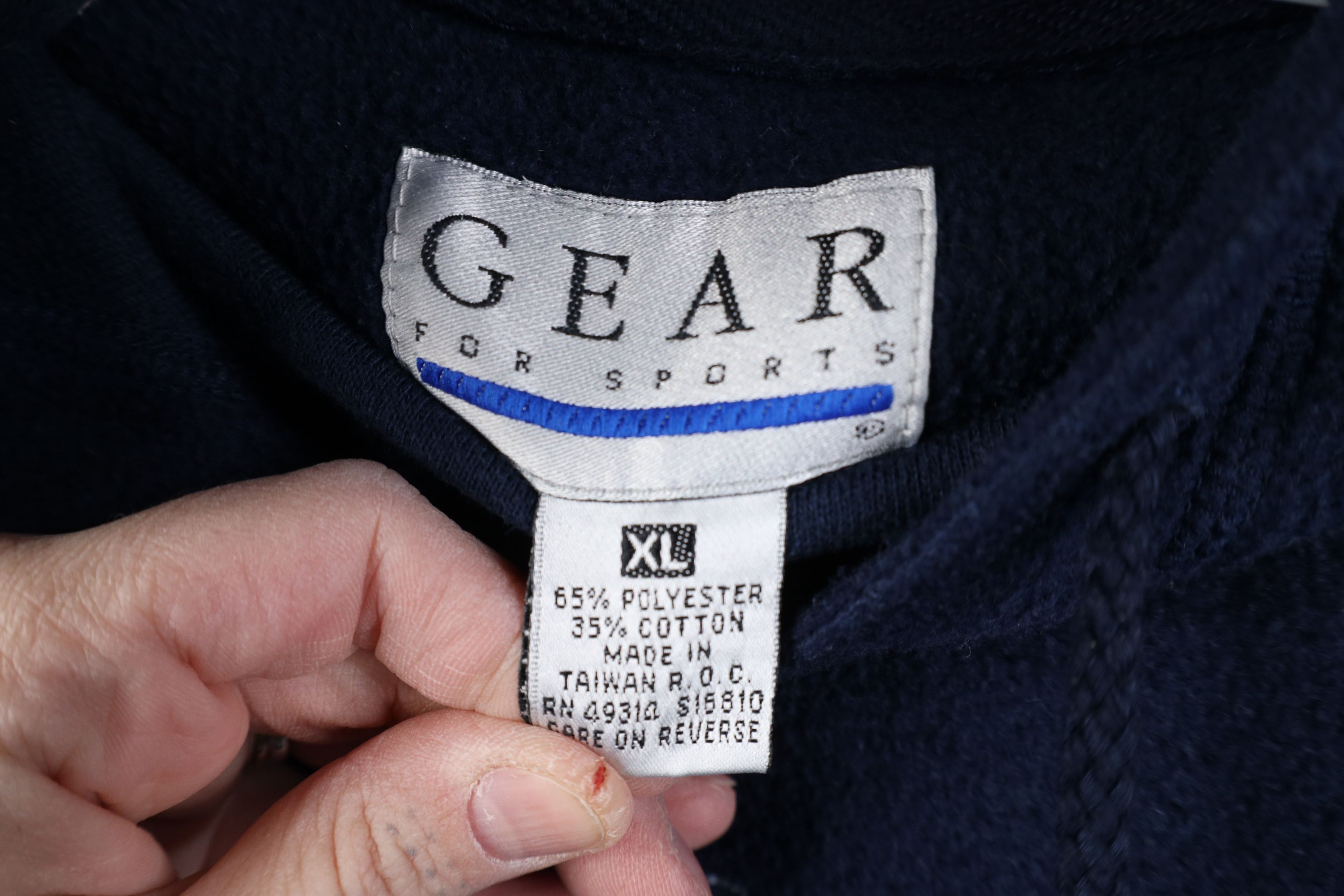 Vintage Vintage 90s Streetwear Michigan Mackinaw Fleece Hoodie Blue Size US XL / EU 56 / 4 - 11 Thumbnail