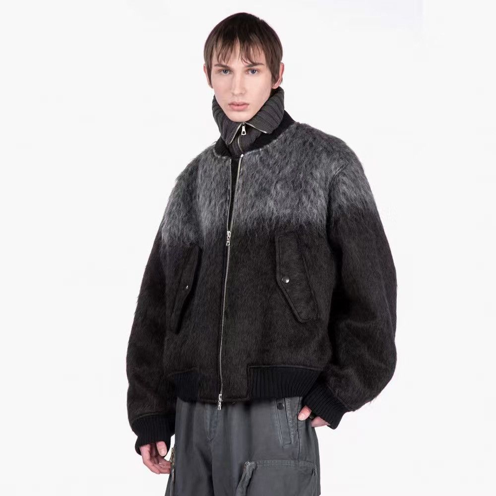 Dries Van Noten 24AW Brushed Mohair Verso Tris Bomber Jacket Size US L / EU 52-54 / 3 - 4 Thumbnail