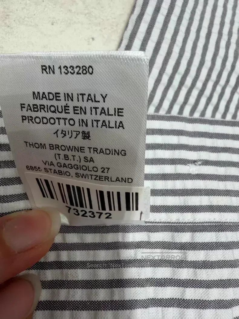 Thom Browne Thom Browne Short-sleeve shirt with grey and white fine st Size US M / EU 48-50 / 2 - 5 Thumbnail
