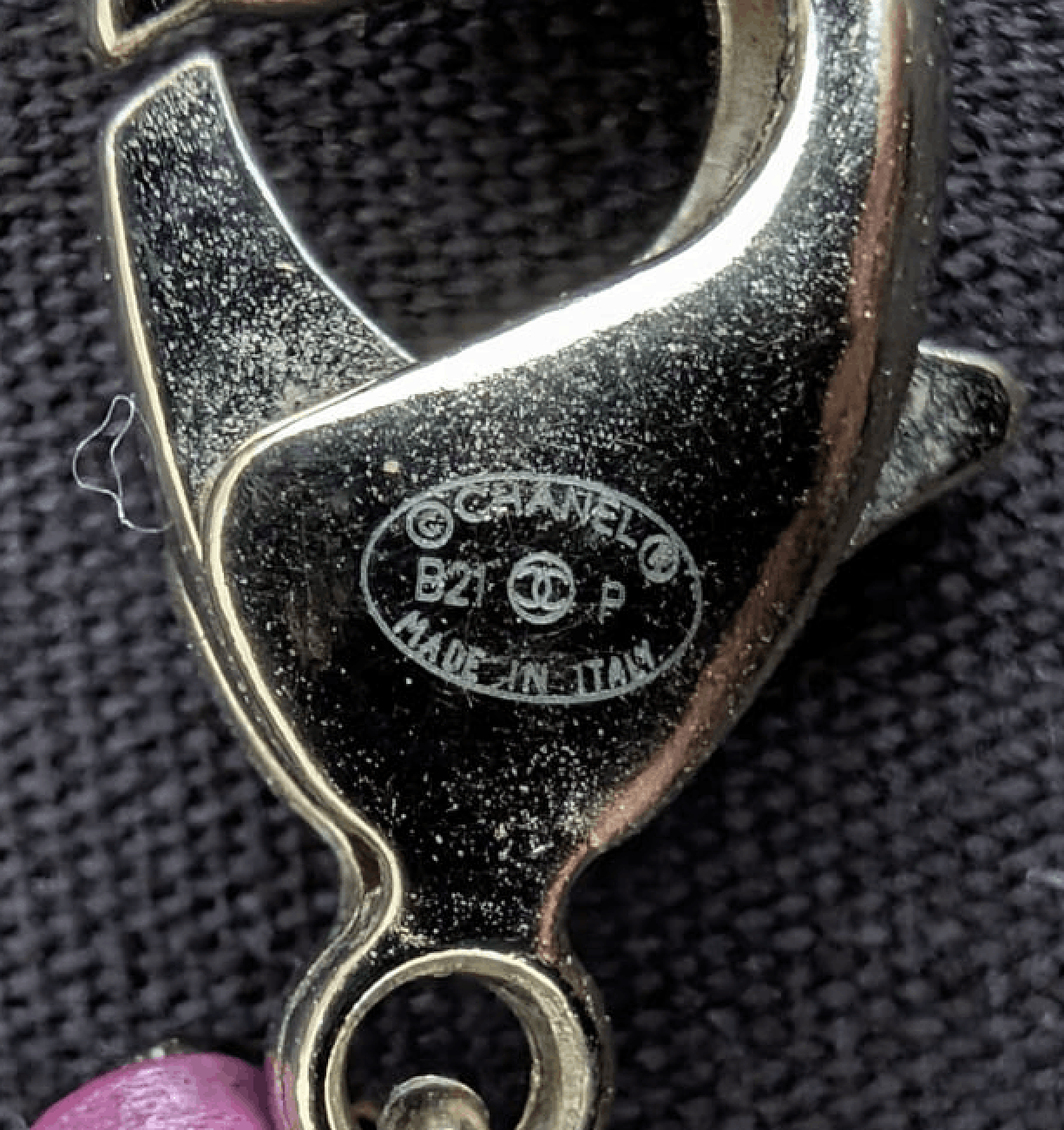 Chanel Chanel CC B21P Logo Pink Leather Pearl Crystal GHW Necklace Size ONE SIZE - 9 Thumbnail