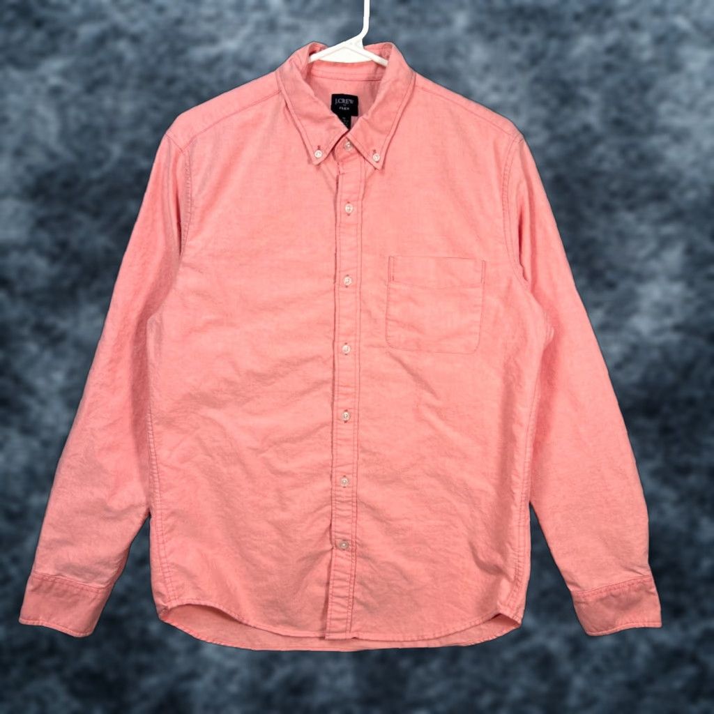 J.Crew J.CREW Button-Up Shirt Mens Medium 15-15.5 Pink 100% Cotton Solid Long Sleeve Collared Pocketed Casual Regular Fit, Size US M / EU 48-50 / 2 - 1 Thumbnail