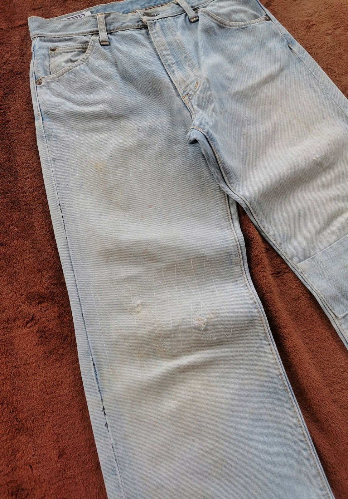 Edwin Vintage Edwin Distressed Patchwork Denim Jeans Size US 30 / EU 46 - 3 Thumbnail