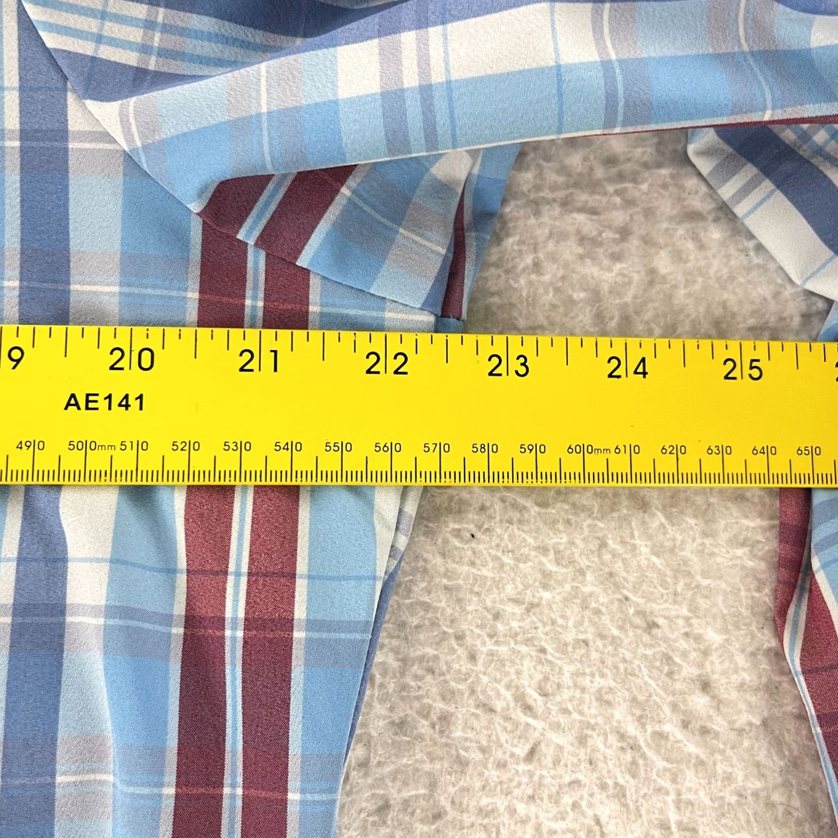 Mizzen+Main Mizzen+Main Button-Up Shirt Mens Large Blue Plaid USA Made Trim Fit Size US L / EU 52-54 / 3 - 6 Thumbnail
