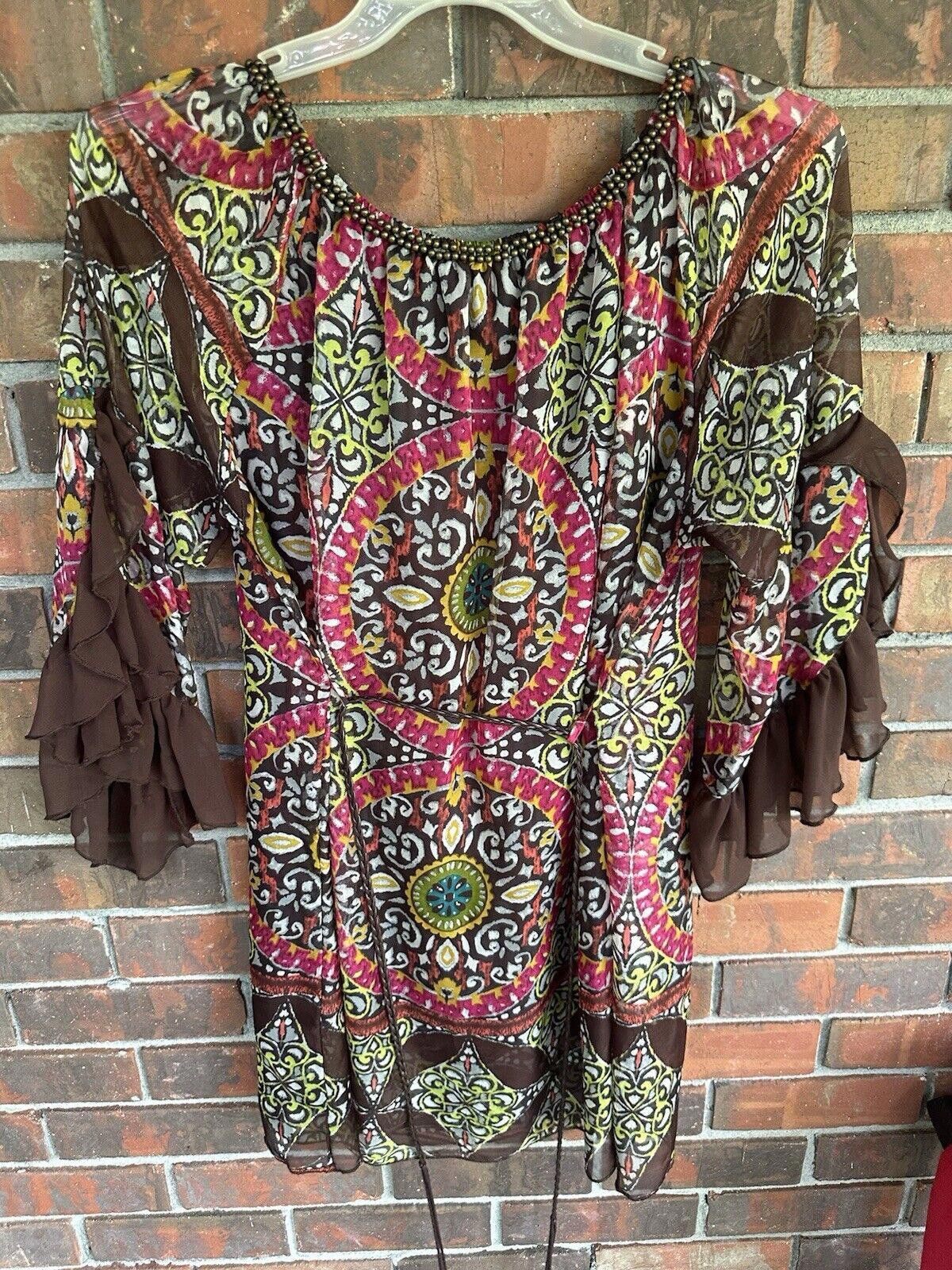 Designer Urban Mangoz Tunic Dress Size Large Boho Size L / US 10 / IT 46 - 4 Thumbnail