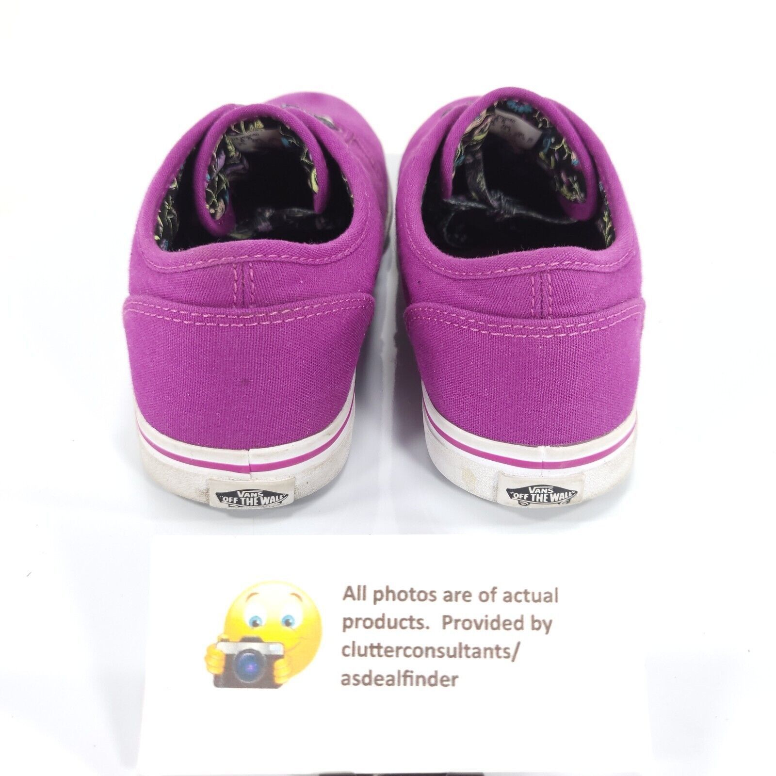 Vans Vans Off the Wall Shoe Womens Size 6.5 TC9R Purple White Size US 6.5 / IT 36.5 - 3 Thumbnail
