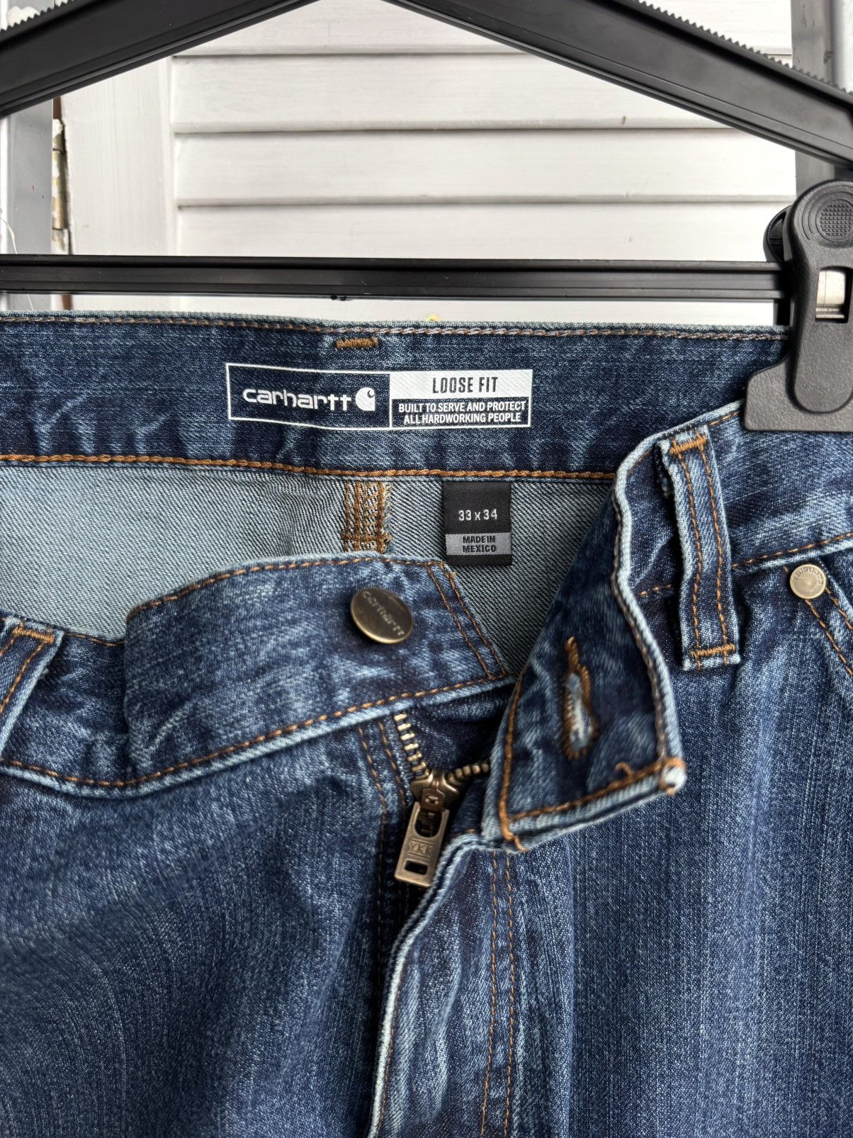 Carhartt Carhartt B04 Double Knee Loose Fit Denim Work Pants Blue Size US 33 - 11 Thumbnail