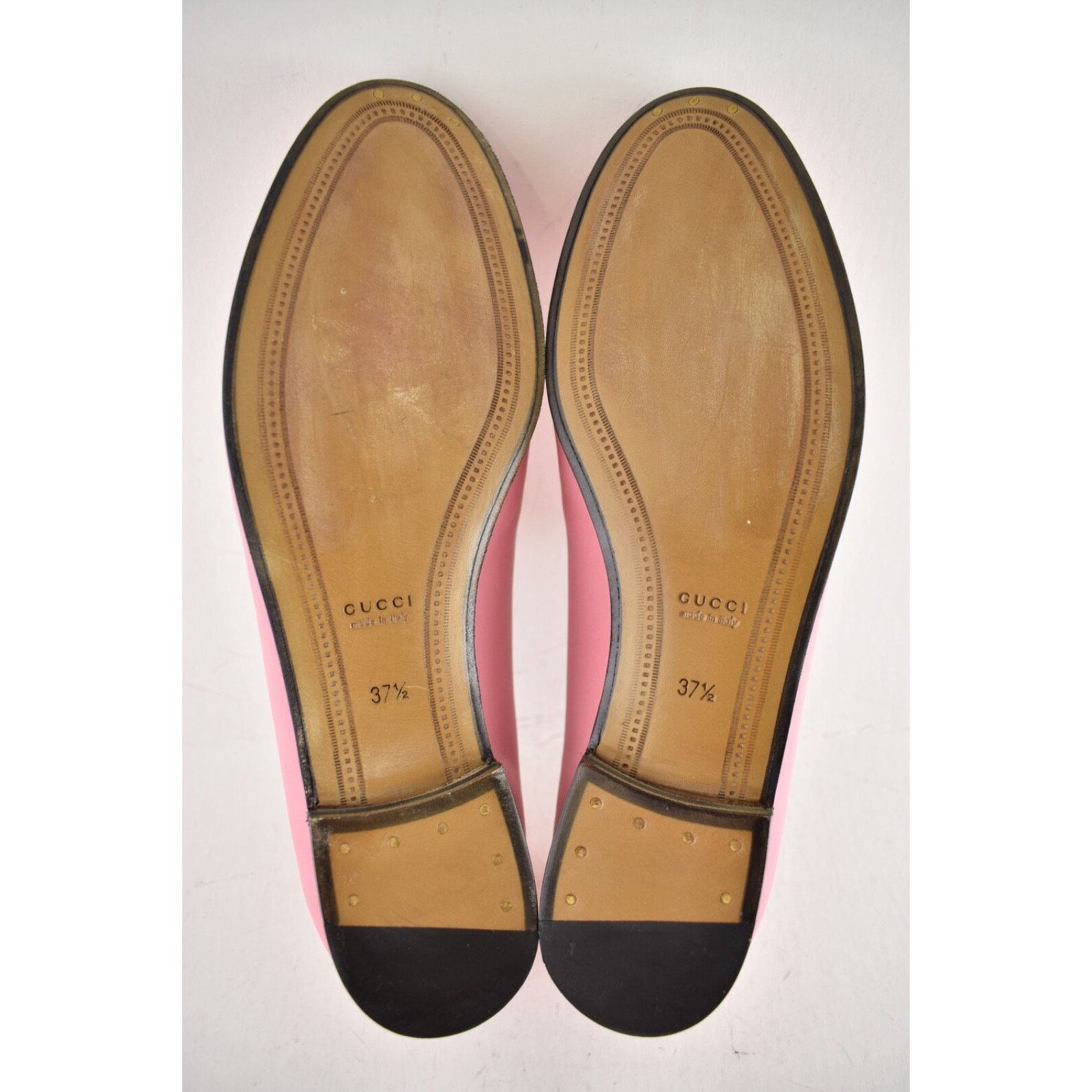 Gucci Gucci Jordaan Butterfly Pink Leather Gold Horsebit Mule Size US 7.5 / IT 37.5 - 20 Thumbnail