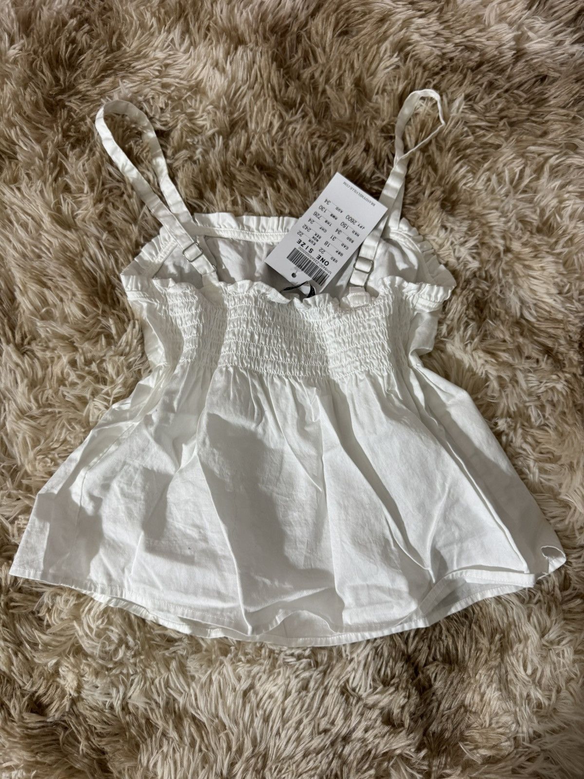 Brandy Melville Brandy Melville White Woven Tank Size ONE SIZE - 2 Thumbnail