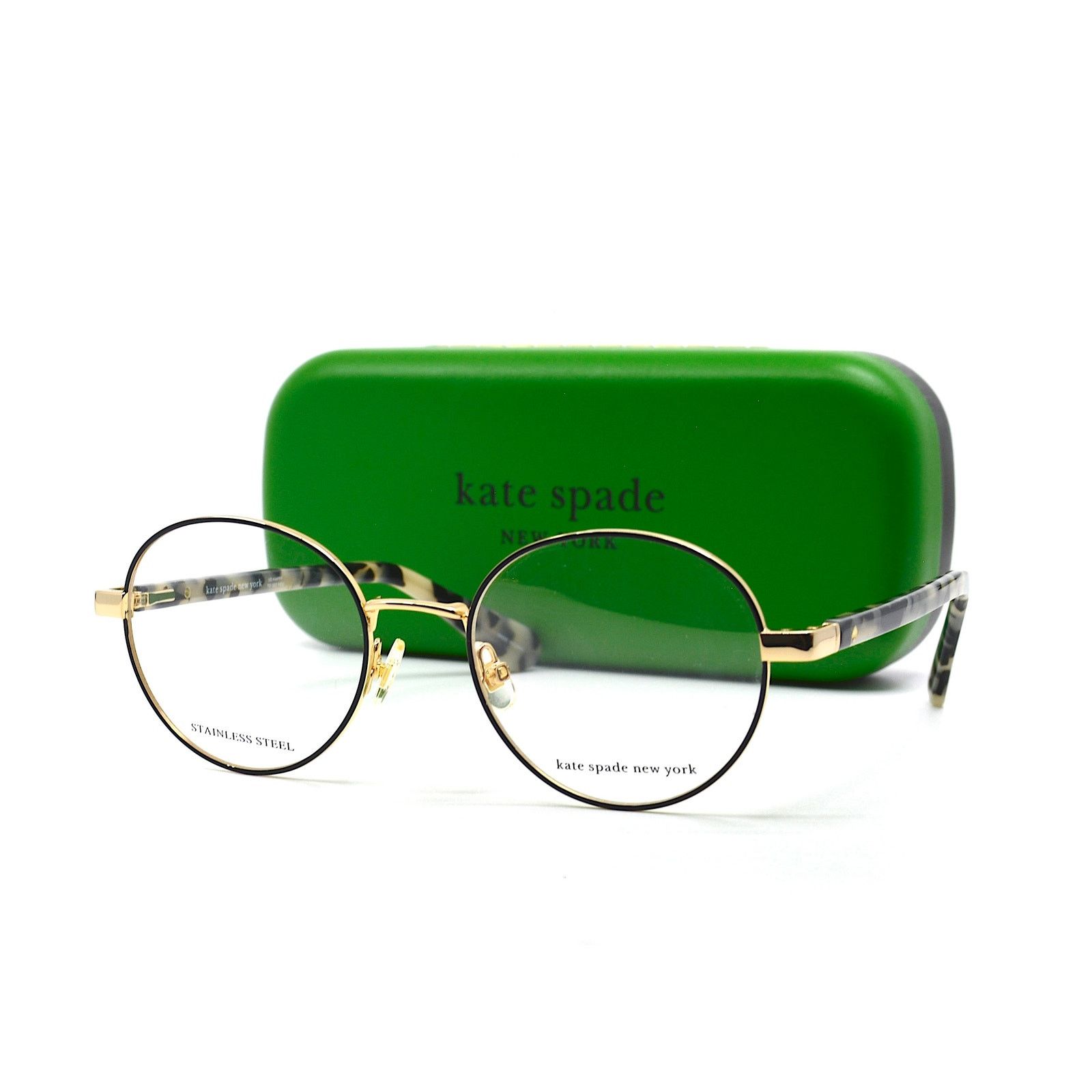 Kate Spade NEW KATE SPADE MARCIANN RHL BROWN GOLD EYEGLASSES FRAME Size ONE SIZE - 6 Thumbnail