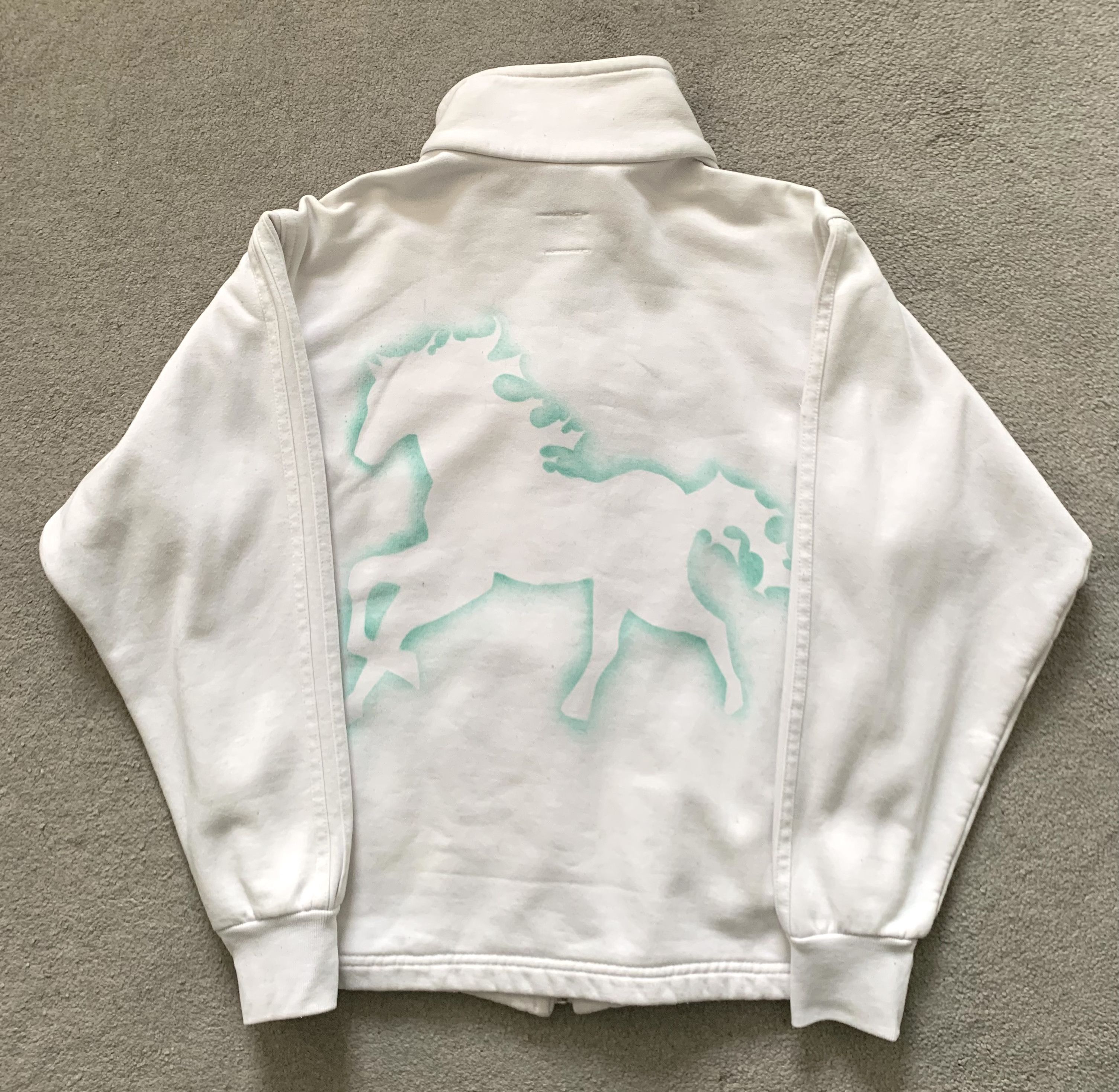 Vintage White track jacket with spray stencil Size M / US 6-8 / IT 42-44 - 2 Thumbnail