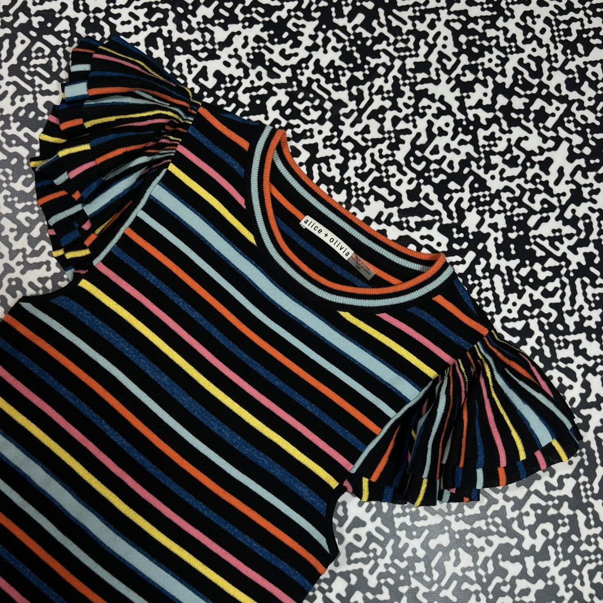 Alice + Olivia Vintage Y2K Alice + Olivia Striped Retro Luxury Tank Top Size M / US 6-8 / IT 42-44 - 7 Thumbnail