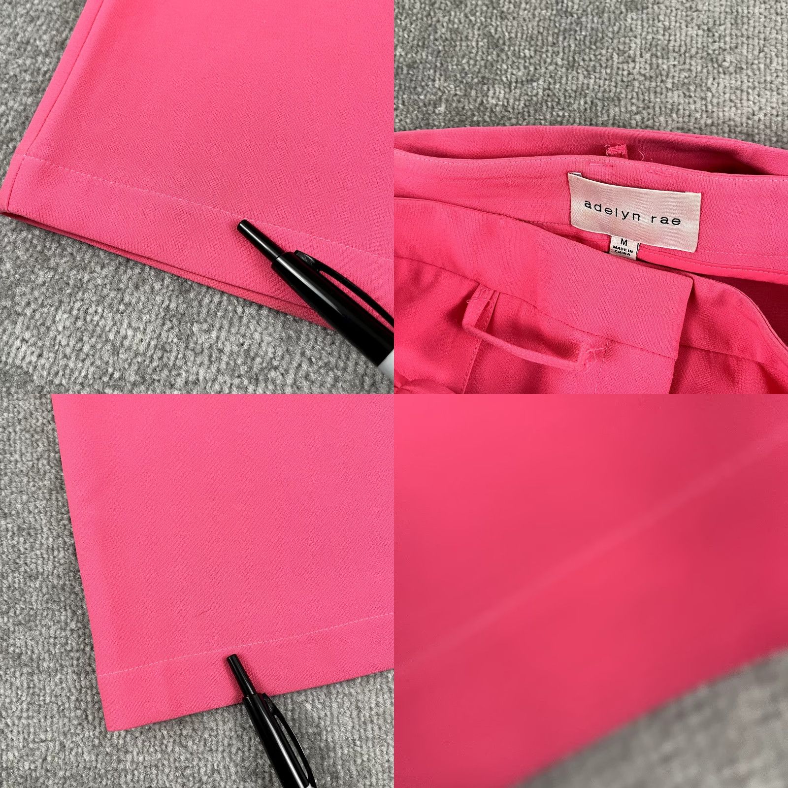 Vintage ADELYN RAE Pants Womens Medium Hot Pink Belted Wide Flare Trousers Preppy Casual Workwear Size 32" / US 10 / IT 46 - 9 Thumbnail