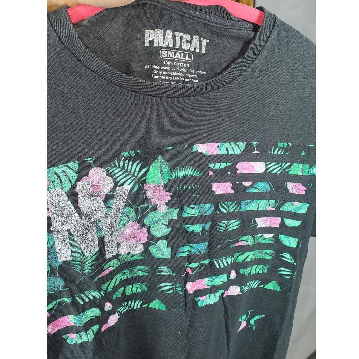 Other Phatcat NY Graphic T-Shirt Black Short Sleeve Floral Print S Size US S / EU 44-46 / 1 - 3 Thumbnail