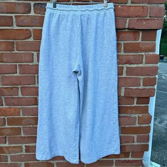 Zara Zara Heather Gray Wide Leg Ankle Sweatpants Size 36" / US 14 / IT 50 - 3 Thumbnail