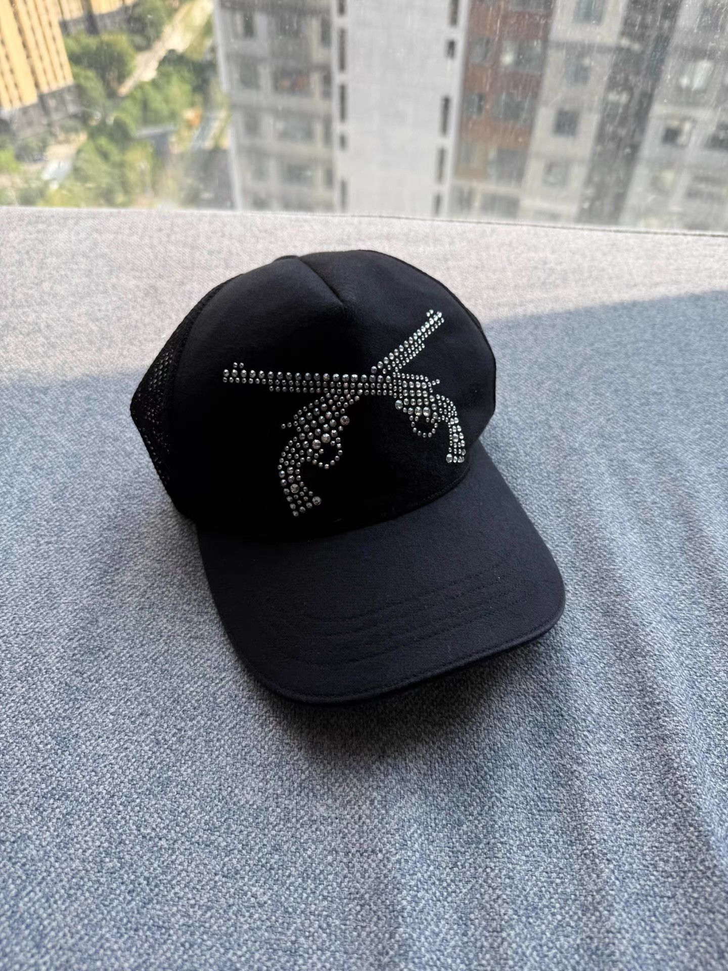 Roar Roar Twin Guns Rhinestone Trucker Hat Q17 Size ONE SIZE - 1 Thumbnail