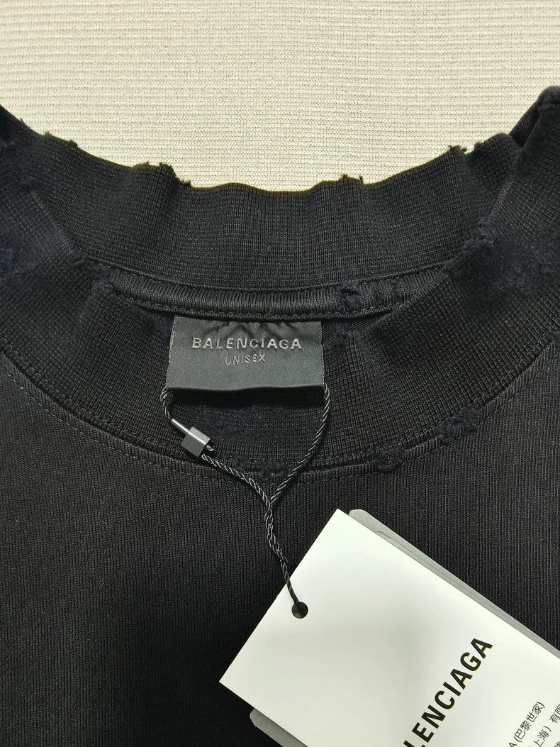 Balenciaga Balenciaga Laser CD disc ripped black short sleeve 2504-Nex Size US M / EU 48-50 / 2 - 2 Thumbnail