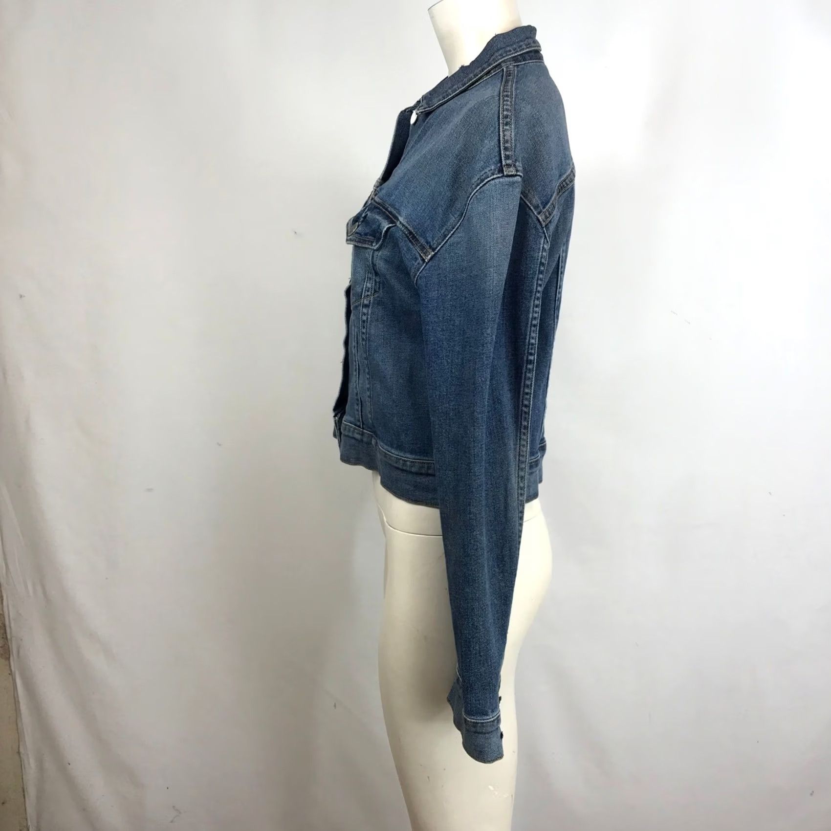 Vintage Fathers Daughter Blue Denim Jacket Size S Women Made in USA Crop Button Front Casual Size 28" / US 6 / IT 42 - 6 Thumbnail