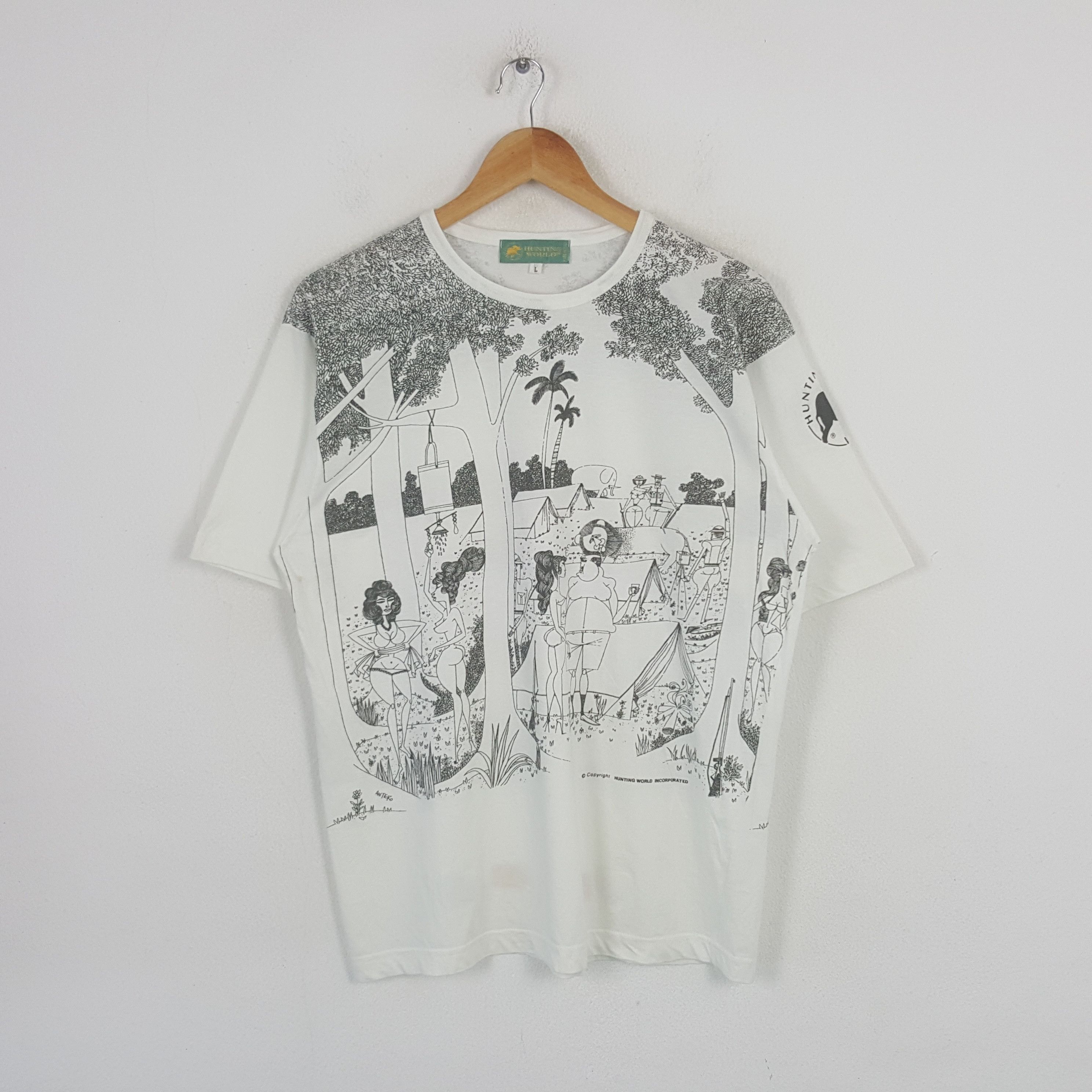 Japanese Brand Vintage Hunting World Japanese Brand Art Tshirt RR17 Size US M / EU 48-50 / 2 - 1 Thumbnail