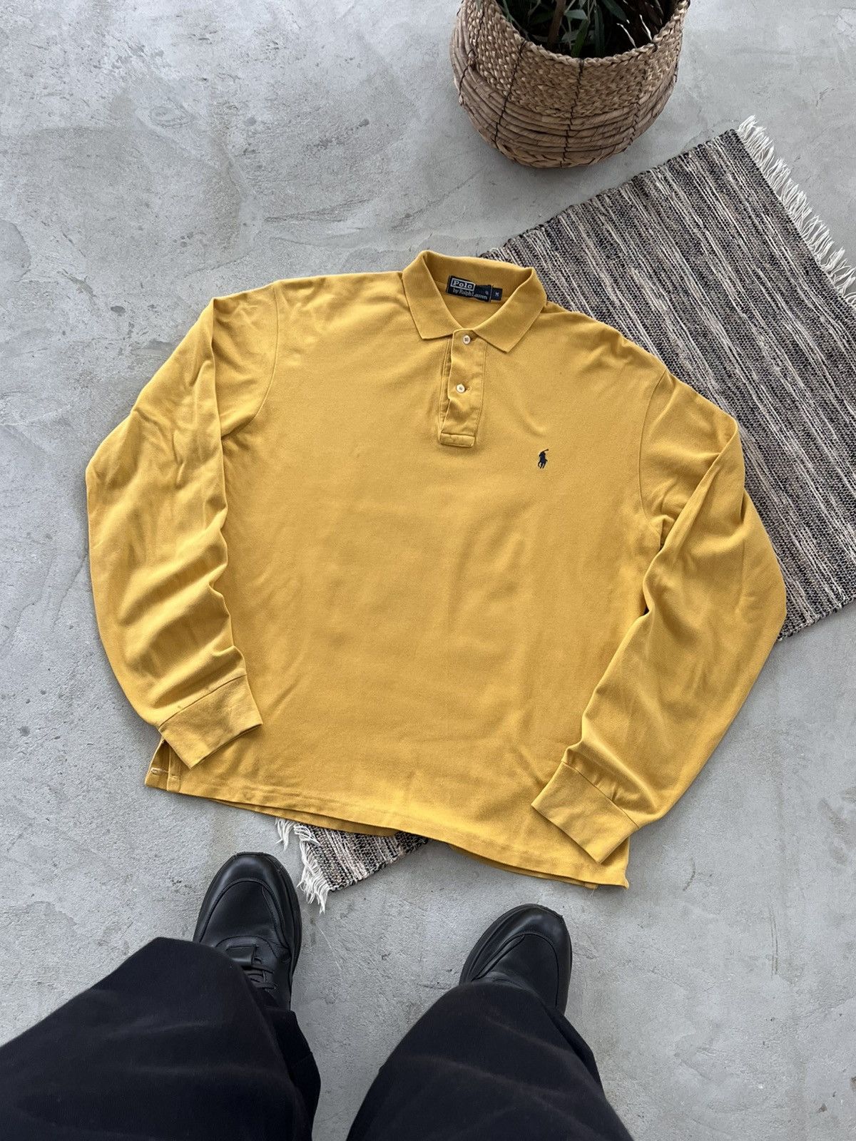Polo Ralph Lauren Vintage Polo Ralph Lauren Yellow Rugby Polo shirt Avantgarde Size US M / EU 48-50 / 2 - 1 Thumbnail