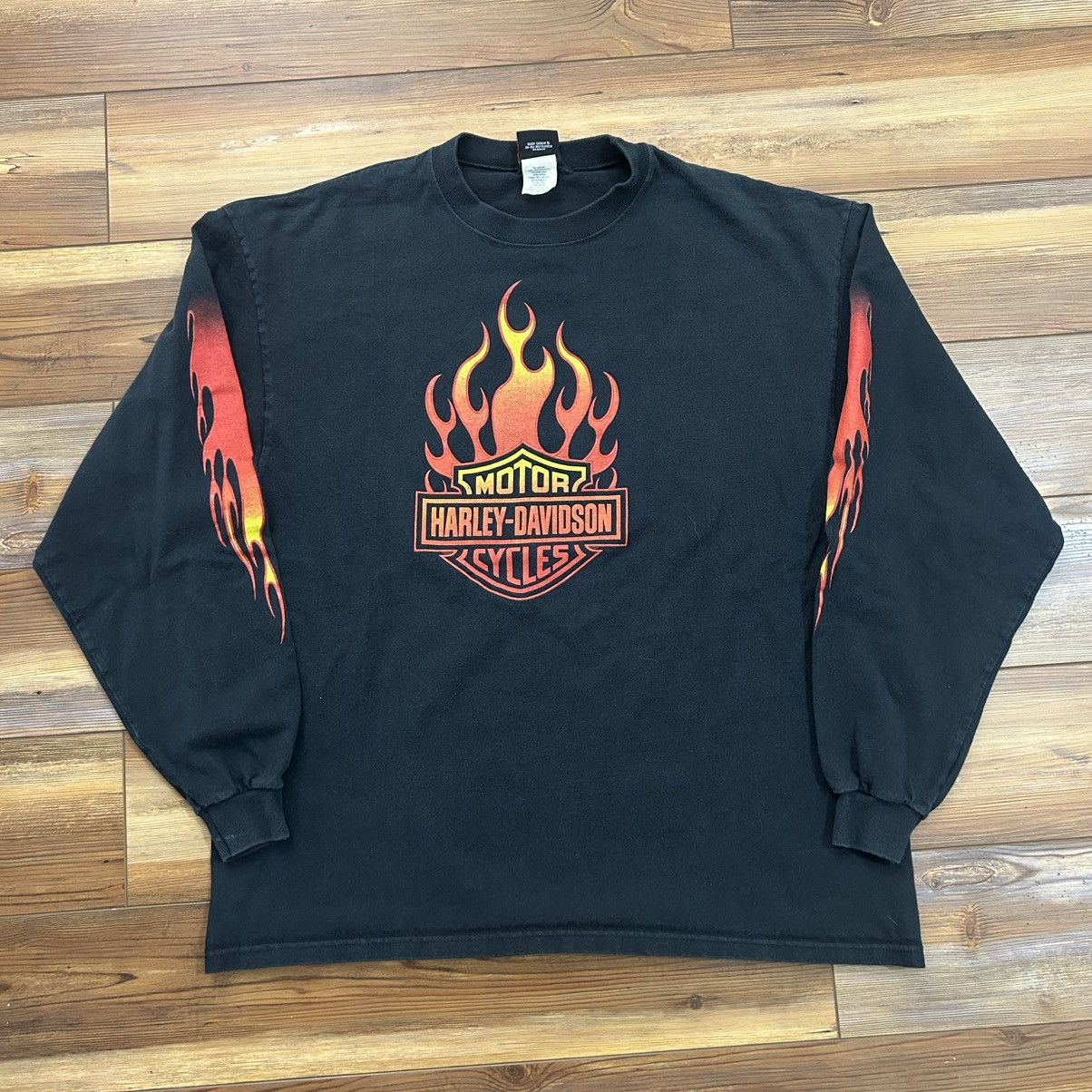 Harley Davidson × Vintage 90s Harley Davidson blue flame