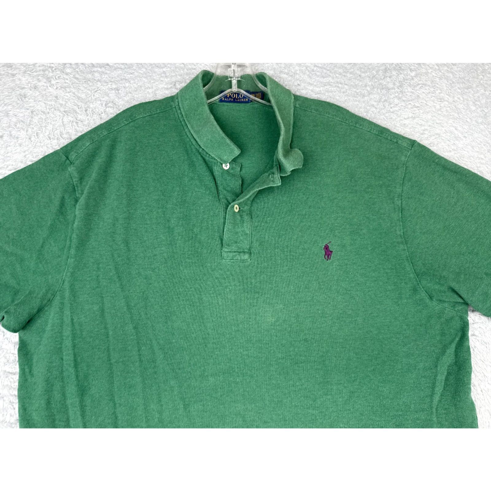 Ralph Lauren VINTAGE Ralph Lauren Polo Shirt 2XB Green 100% Cotton Short Sleeve Big & Tall Men Polo Shirt Size US XXL / EU 58 / 5 - 4 Thumbnail
