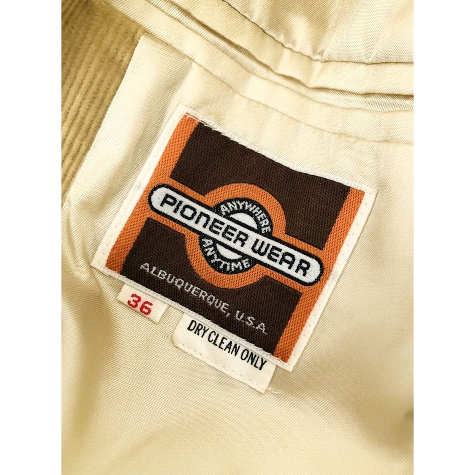 Vintage Pioneer Wear Blazer - Mens 36 Corduroy Western SportCoat Jacket Tan Vintage B11 Size 36R - 5 Thumbnail