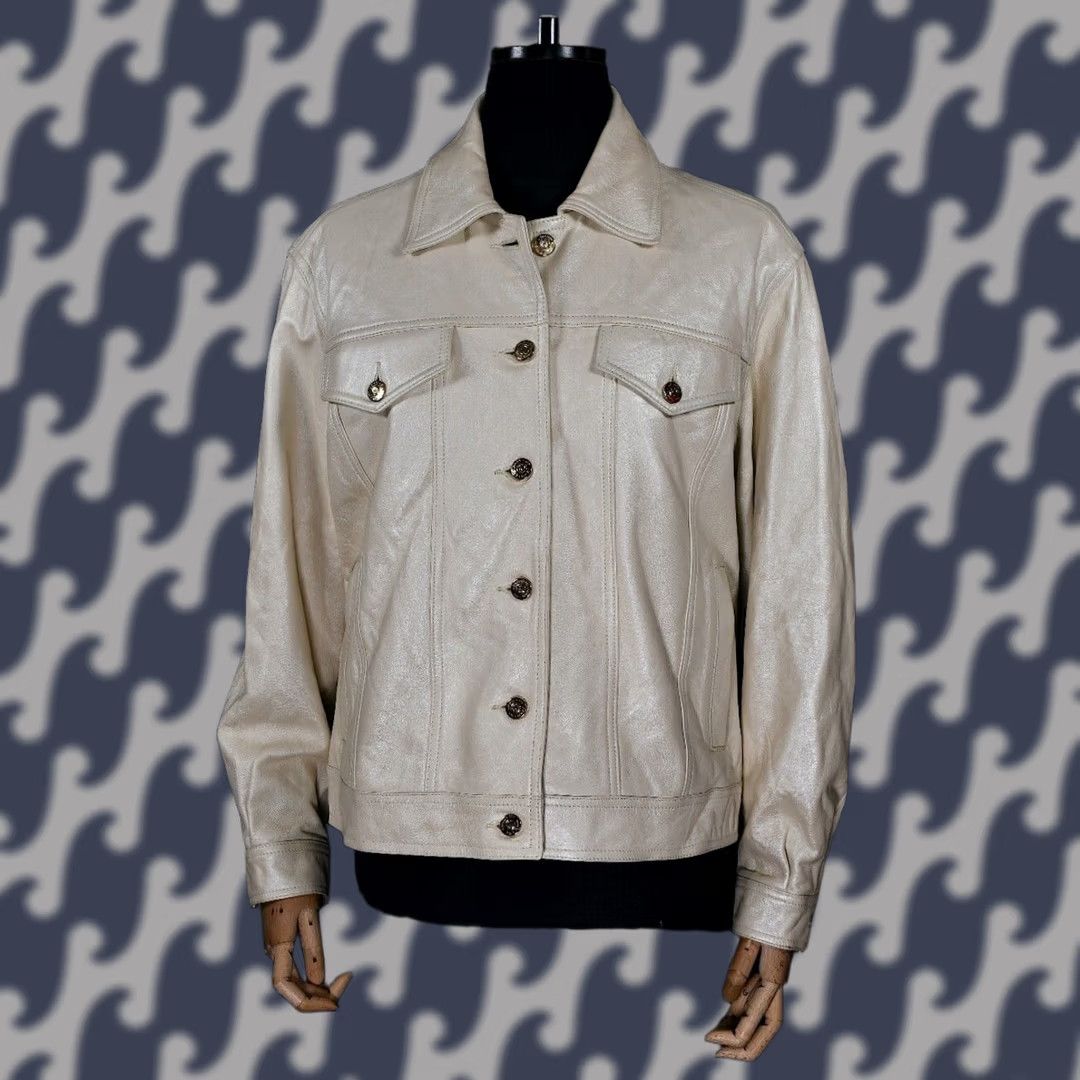 St. John St. John SPORT by MARIE Women's Creme LeatherJacket M Leather Jacket Womens Creme St. John Leather Jacket M Crème Size M / US 6-8 / IT 42-44 - 1 Thumbnail