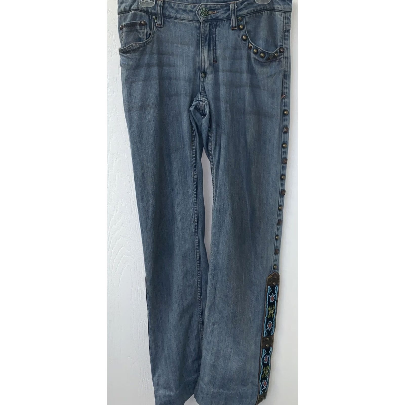 Doublet Double D Ranch Women’s Jeans Embellished Denim 30” Waist 31” Inseam Size 10 Blue Size 32" / US 10 / IT 46 - 2 Thumbnail