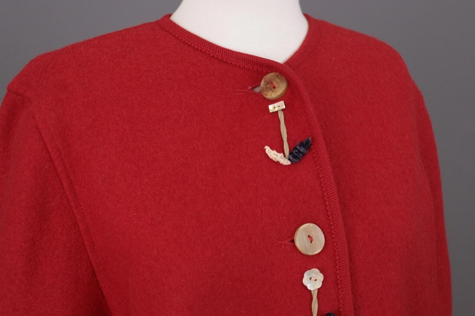 GIESSWEIN Giesswein Red Austeia Wool Jacket Size GB 36 / USA 10 / E 44 Size L / US 10 / IT 46 - 7 Thumbnail
