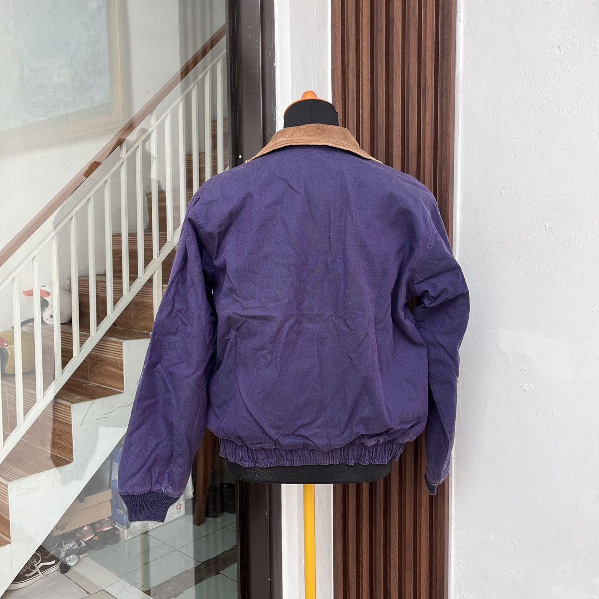 L.L. Bean × Vintage Vintage 80/90 S LL Bean Lined Blanket Detroit Jacket Leather Size US M / EU 48-50 / 2 - 7 Thumbnail