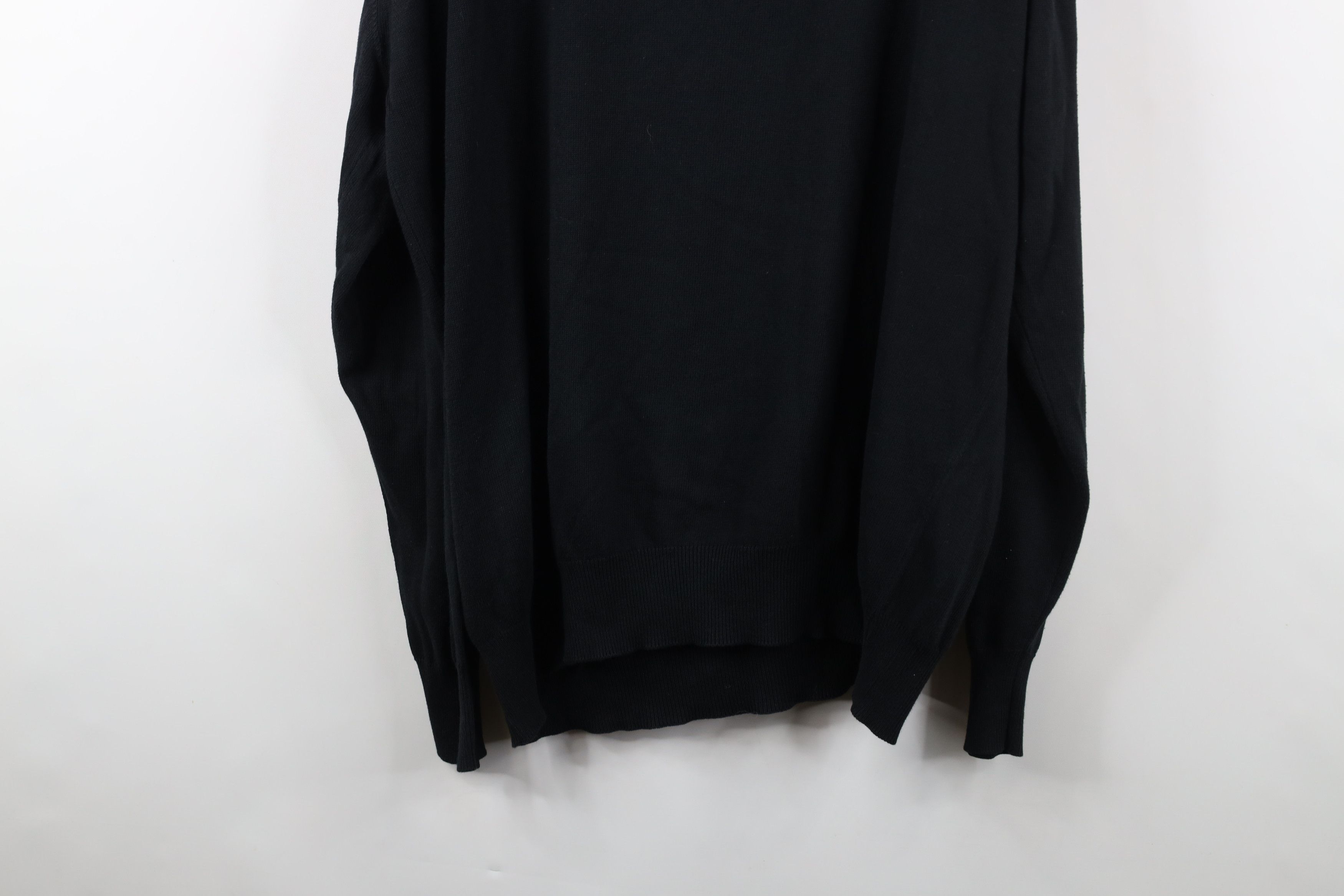Vintage Vintage 90s Streetwear Knit Mock Neck Dad Sweater Black Size US XL / EU 56 / 4 - 13 Thumbnail