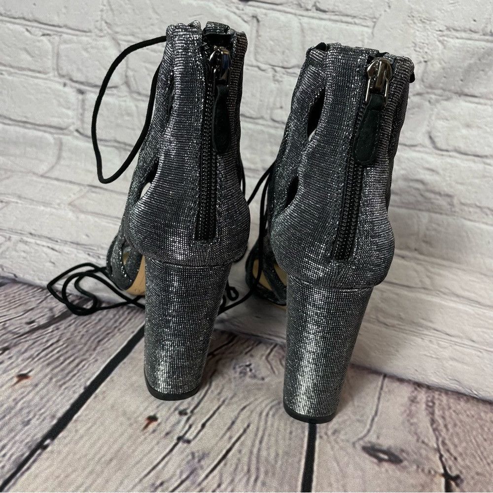 Alexandre Birman New Alexandre Birman Loretta Cage Silver Black Metallic San Size US 7 / IT 37 - 5 Thumbnail