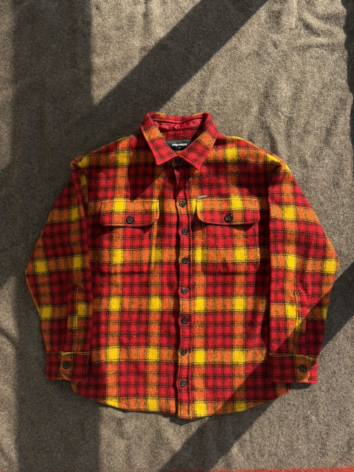 Dsquared2 Dsquared2 Multicolor Check Wool Military Shirt Size US XS / EU 42 / 0 - 1 Thumbnail