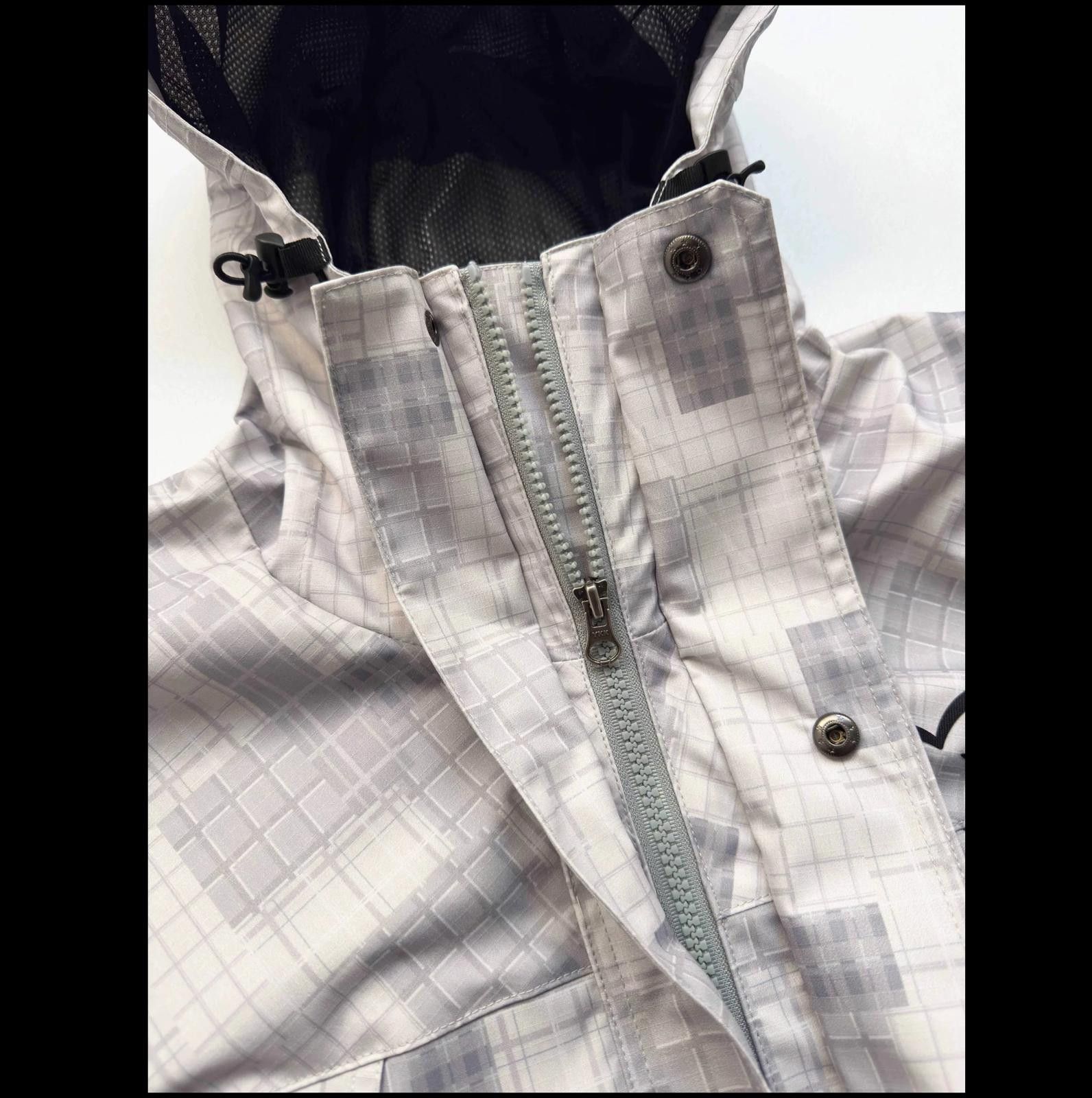 Other Grey Plaid Adjustable Hooded Shell Jacket Dropped Shoulder Size US M / EU 48-50 / 2 - 8 Thumbnail
