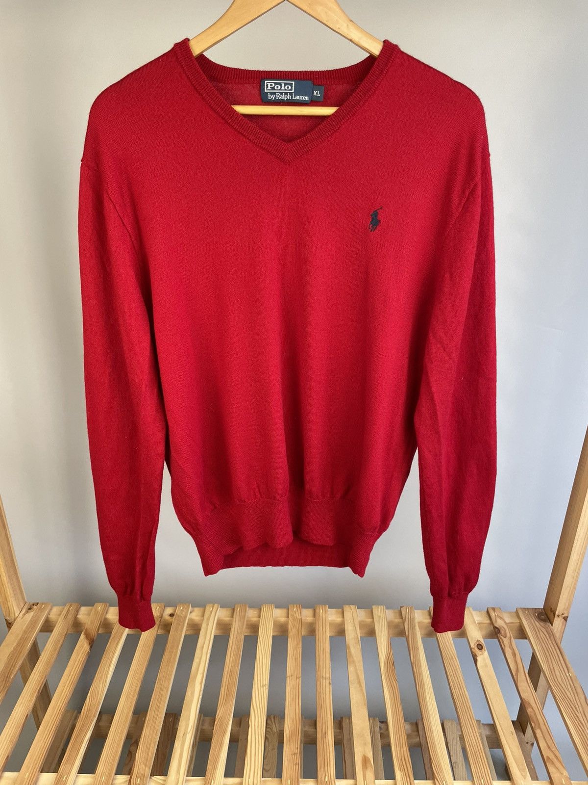 Polo Ralph Lauren × Ralph Lauren × Vintage Polo Ralph Lauren vintage wool v neck sweater Size US XL / EU 56 / 4 - 1 Thumbnail