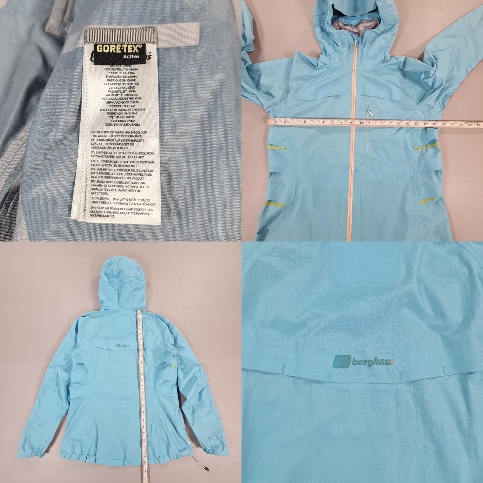 Berghaus Berhaus Womens Jacket Blue 10 UK Gore-Tex Active VapourLight MtnHaus Waterproof Jacket Hooded Lightweight All Seasons Womens 10 UK Blue Size L / US 10 / IT 46 - 9 Thumbnail