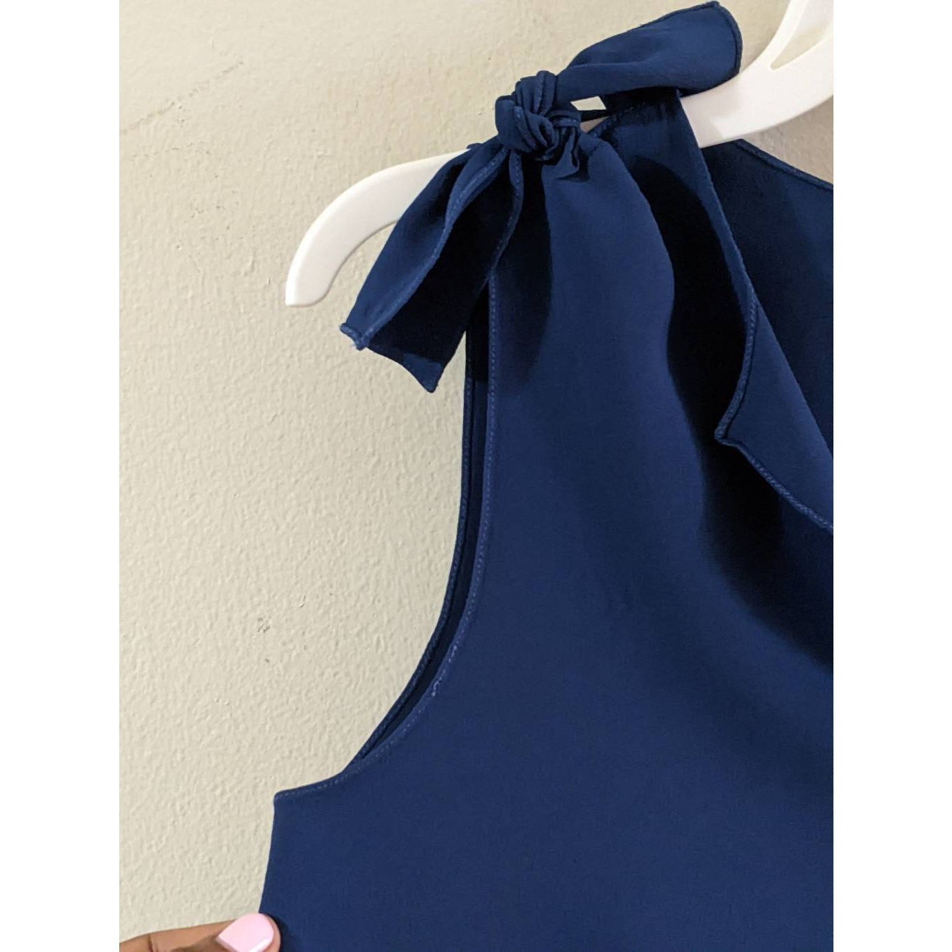 Chloe Chloé Navy Blue Sleeveless Blouse V-Neck Tie Shoulder Elegan Size XS / US 0-2 / IT 36-38 - 11 Thumbnail