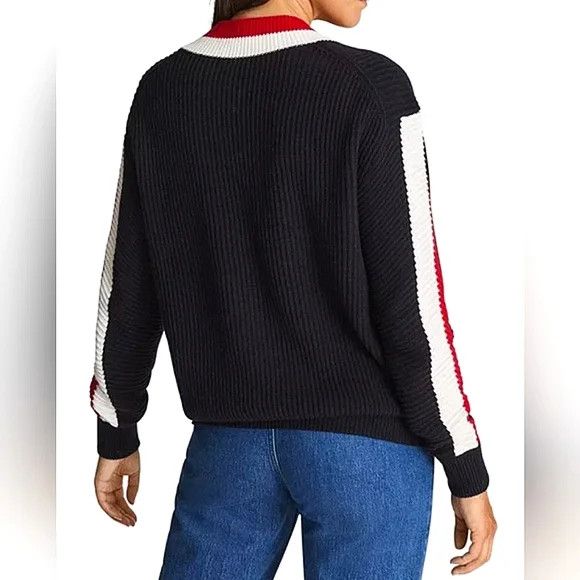 Reiss Cora Colorblock Cricket Wool Blend V-Neck Sweater Size S / US 4 / IT 40 - 2 Thumbnail