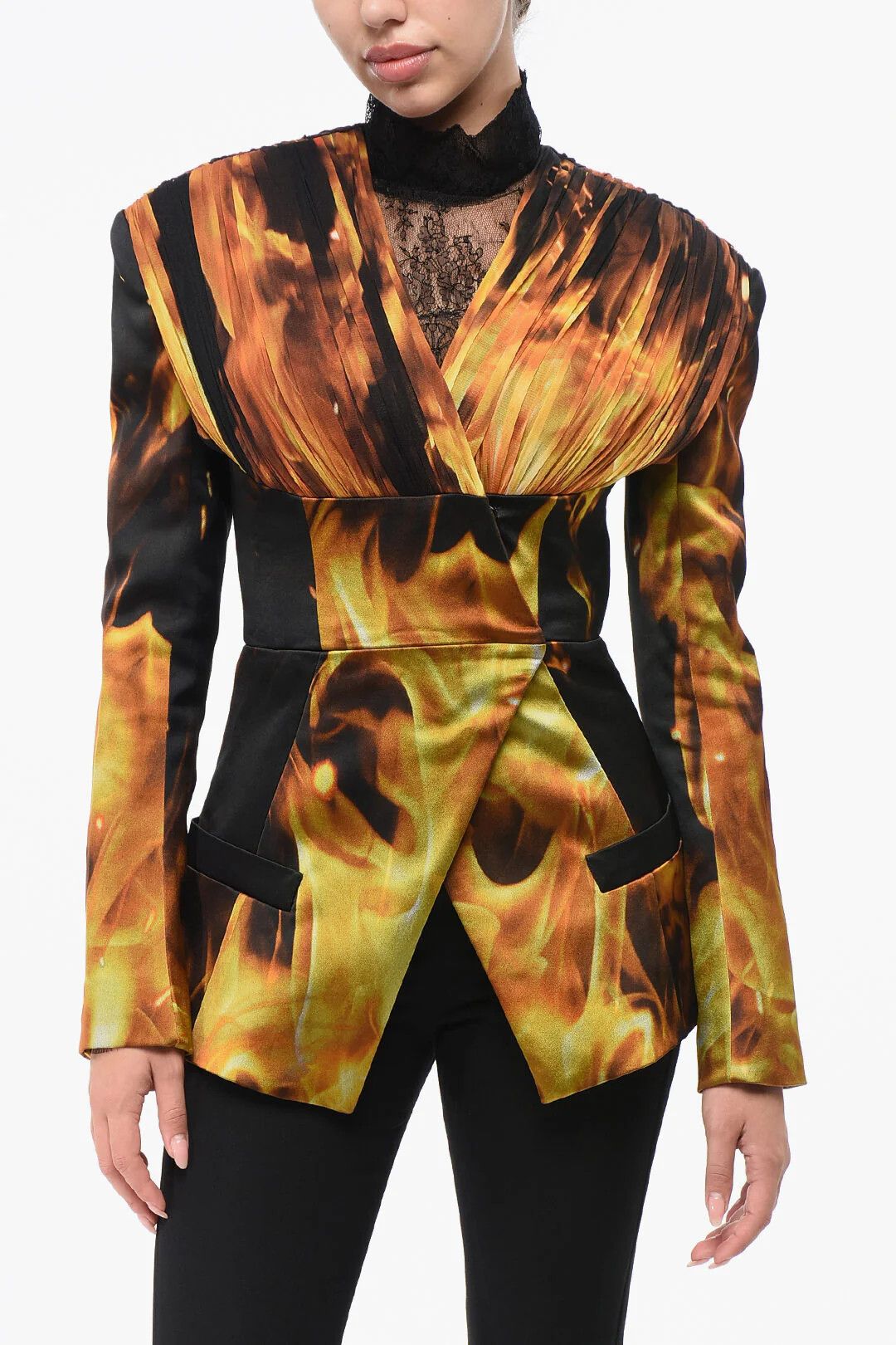 Balmain og1mm0326 Collarless Blazer in Orange Size M / US 6-8 / IT 42-44 - 1 Thumbnail